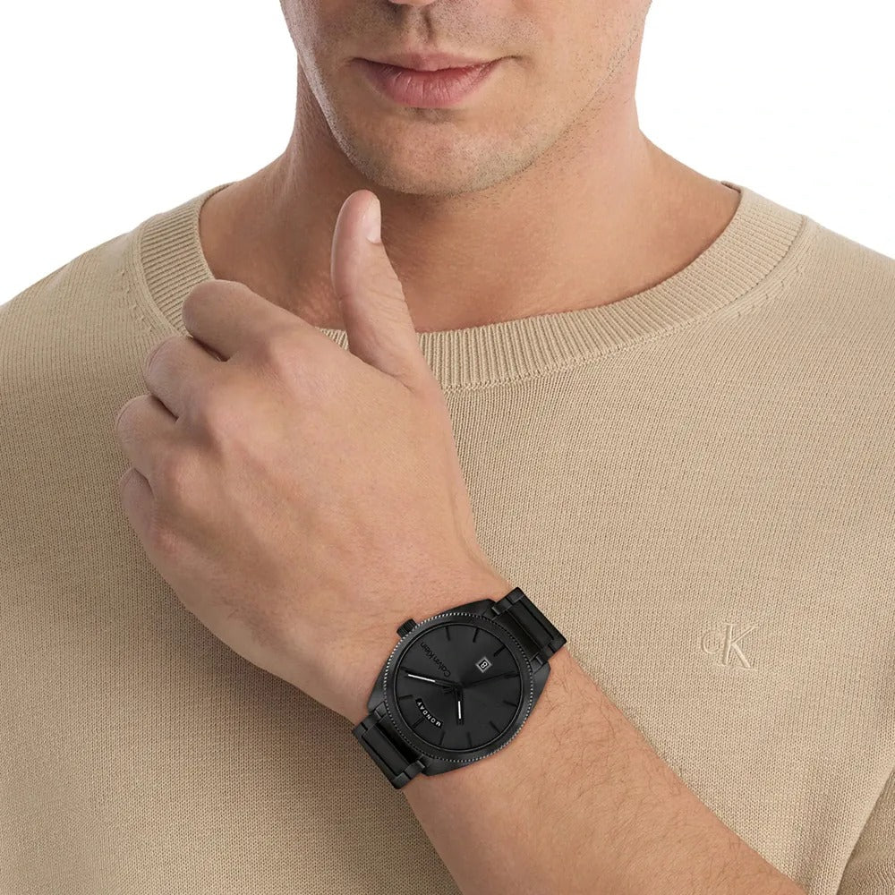 Calvin Klein Progress Black Plated Steel Watch 25200448 - Stylish Men's & Women's Timepiece for Office, Date Night & Formal Events