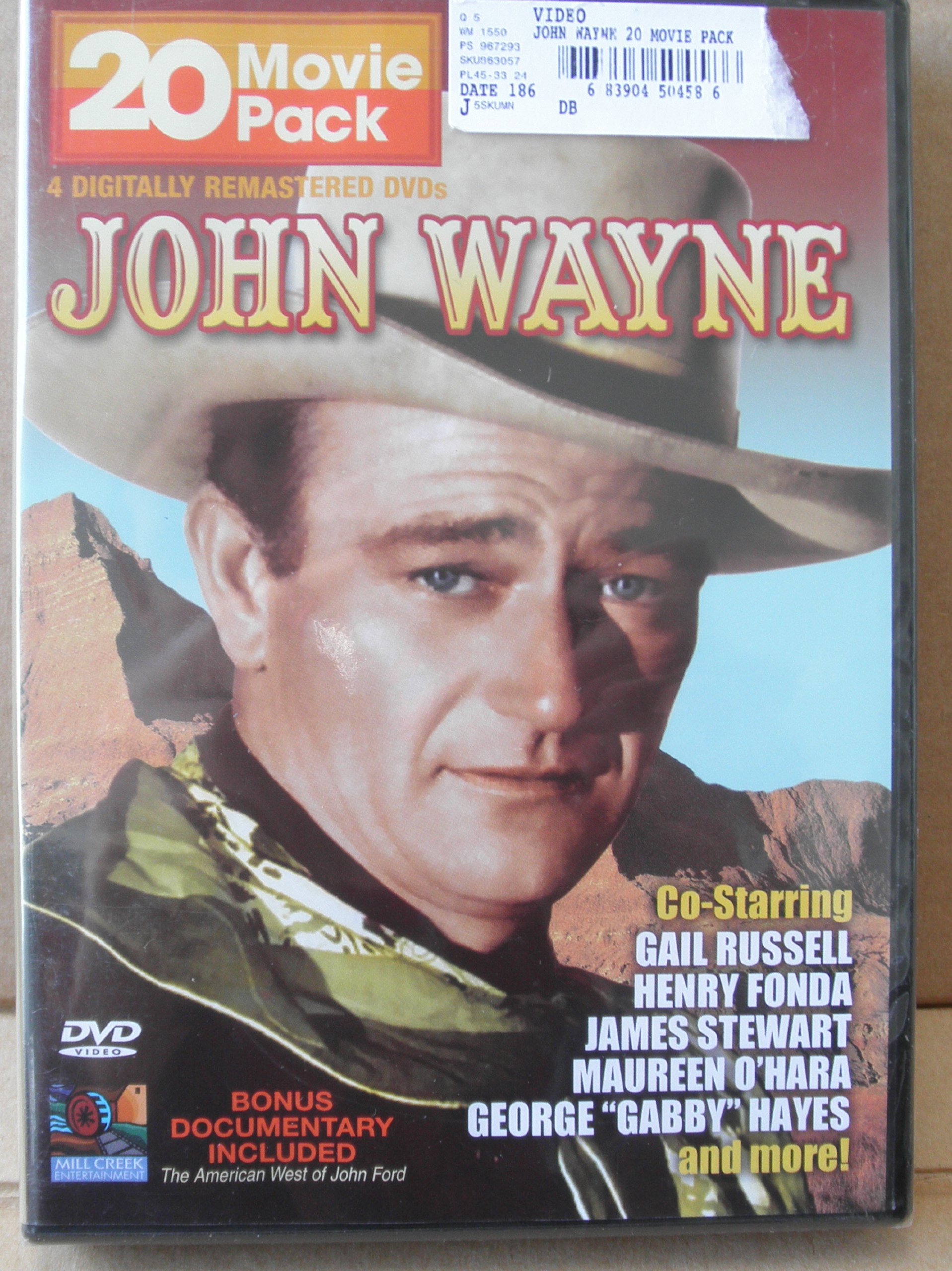 John Wayne 20 Movie Collection - 4K Digitally Remastered DVDs with Classic Western Films (The Dawn Rider, Hell Town, Blue Steel, McLintock) - Perfect for Movie Nights & Western Film Enthusiasts