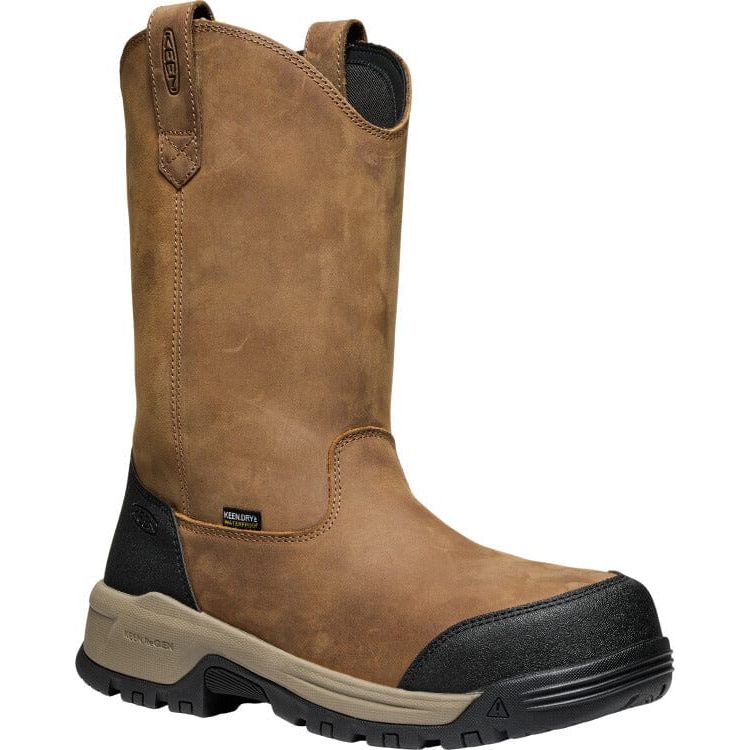 KEEN EVANSTON Waterproof Slip-On Shoes for Men - Carbon Toe Protection, Medium & Wide Width - Perfect for Hiking, Work & Outdoor Adventures