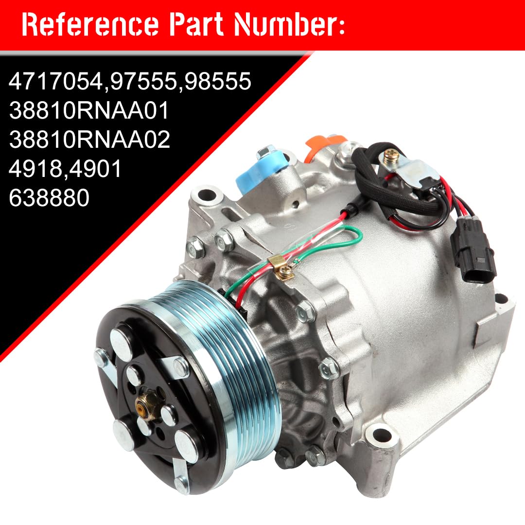 CCiYu Replacement Air Conditioner Compressor for Honda Civic 2006-2015 - High Performance AC Compressor for Cool Driving in Summer