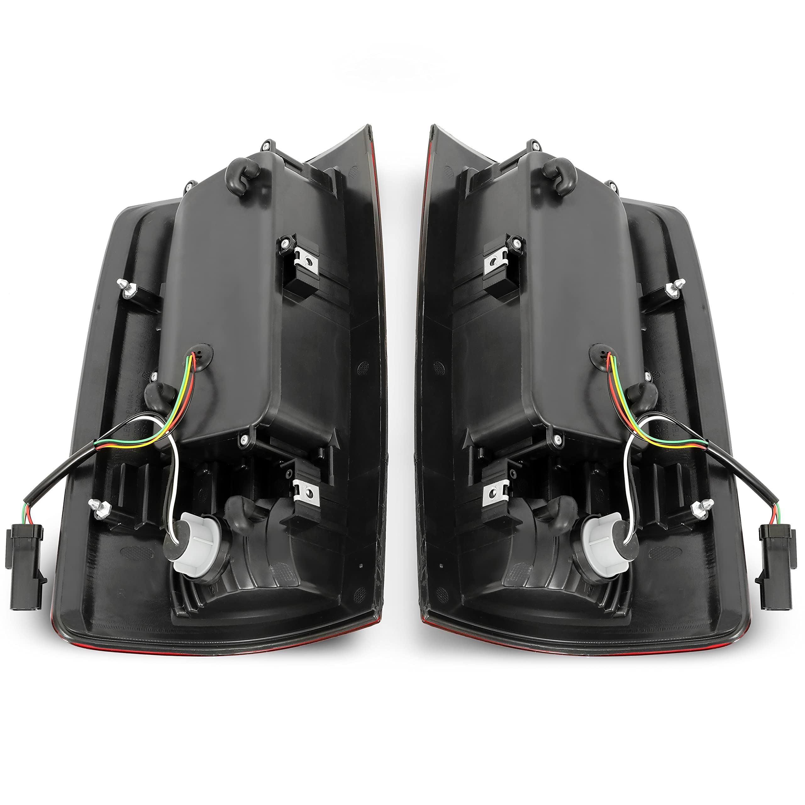 HECASA LED Tail Lights Assembly for 2002-2006 Dodge Ram 1500/2500/3500 - Red Lens Chrome Housing LED Tube Bar Rear Brake Turn Signal Lamps (Pair) | Upgrade Your Truck's Style & Safety for Night Driving & Towing