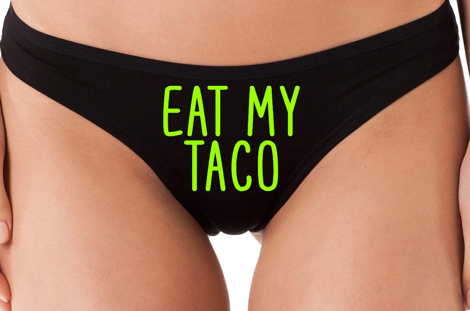 Funny Oral Sex Black Thong Underwear - Knaughty Knickers 'Eat My Taco' Novelty Lingerie for Couples & Bachelorette Parties