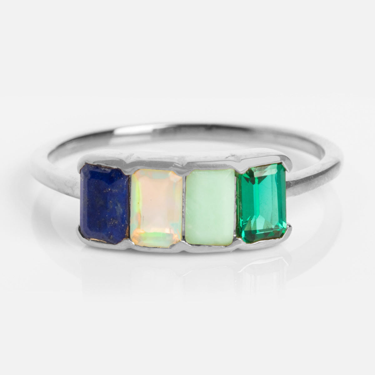 Customizable Acrostic Baguette Gemstone Ring - Personalized Name Initial Jewelry for Women, Dainty Stackable Ring for Birthdays, Anniversaries & Everyday Elegance