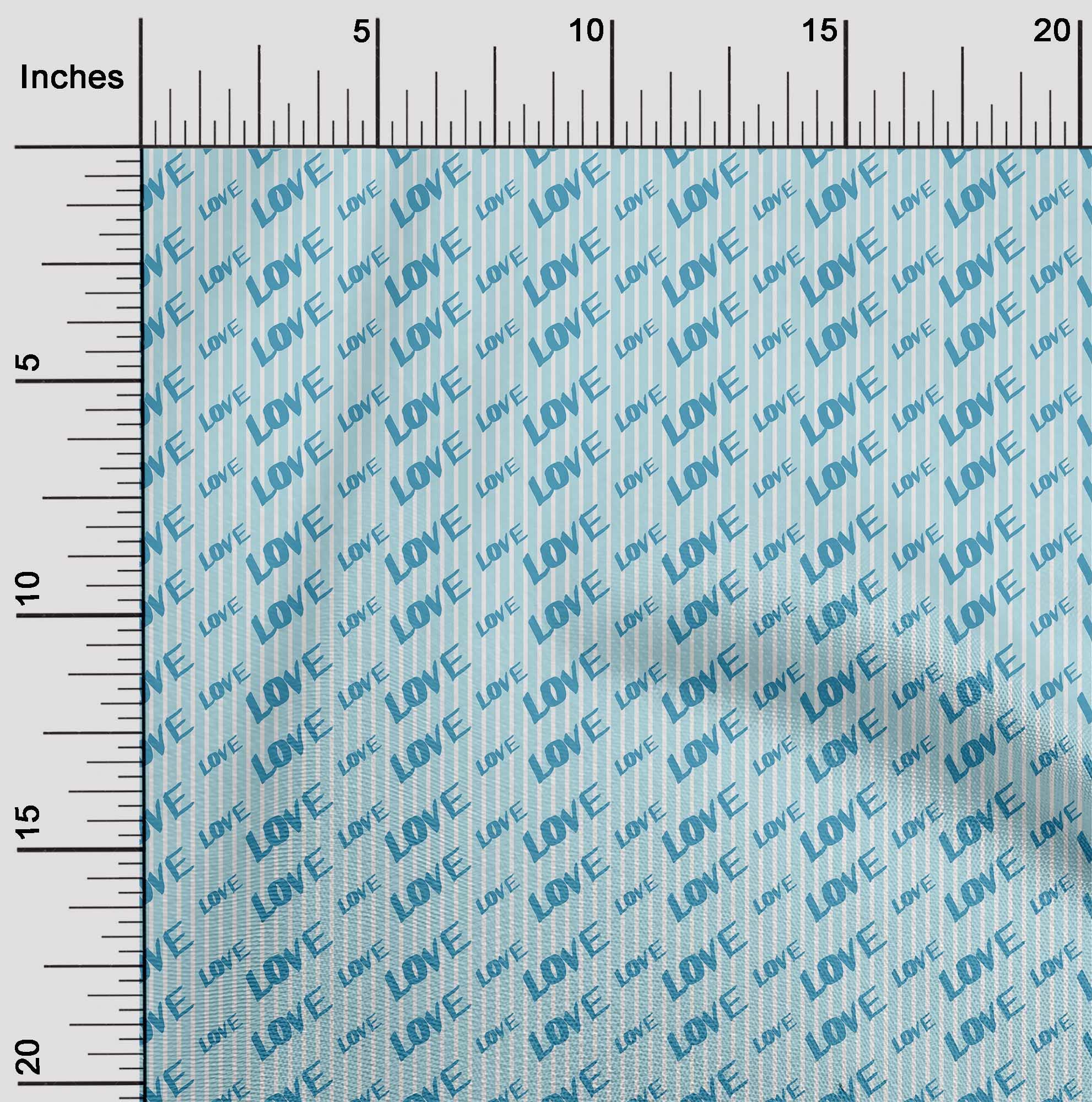 Premium Light Blue Polyester Spandex Printed Fabric - 56