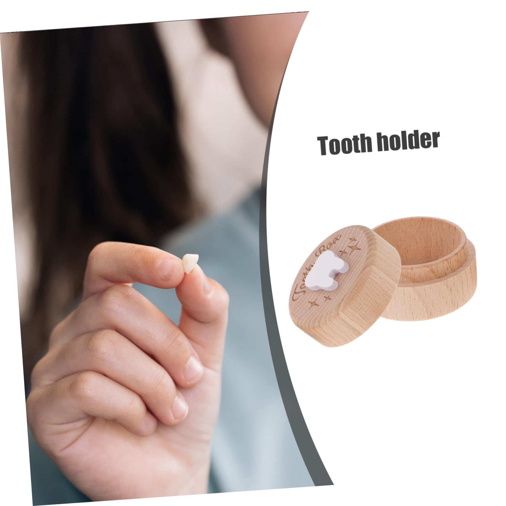 Luxshiny Wooden Tooth Holder Box for Kids - Baby Teeth Keepsake Organizer & First Tooth Storage Container - Perfect for Baby Teeth Collection, Milestone Memories, and Nursery Decor