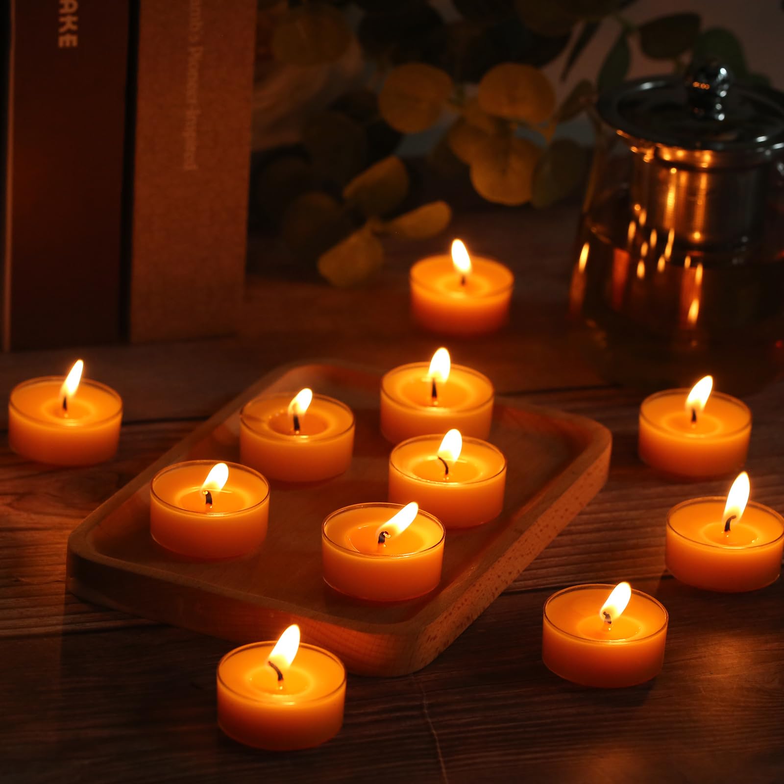 36 Pack Pure Beeswax Tealight Candles - 4 Hour Burn Time, Clean & Even Burning, Smokeless for Relaxation & Air Purification - Perfect for Meditation, Spa, Aromatherapy & Home Decor