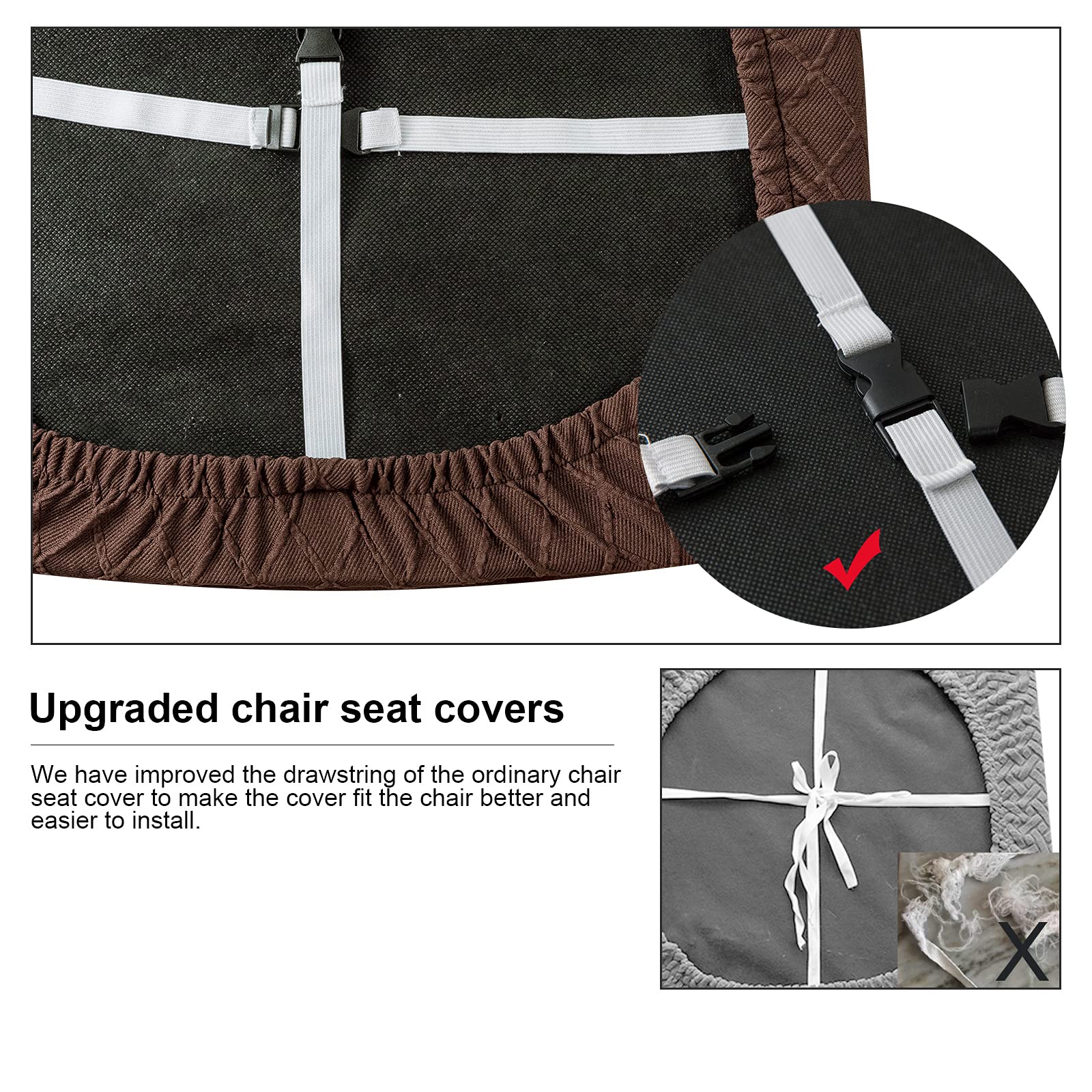 Waterproof Dining Chair Covers Set of 6 - Chocolate Brown PU Leather Seat Protectors for Kitchen & Dining Room - Spill Proof, Easy Clean Chair Covers for Family Meals & Entertaining Guests