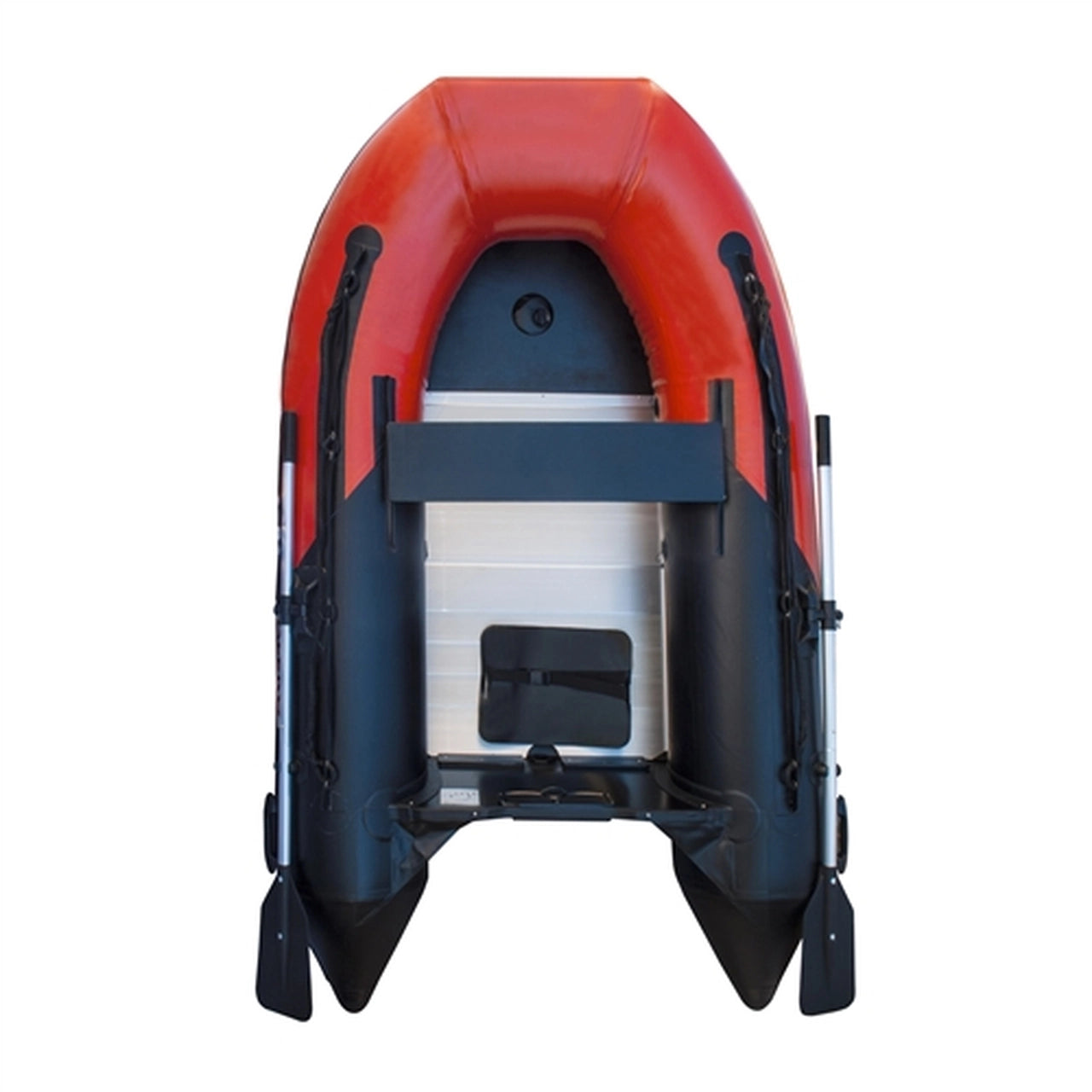 Aleko 8.4 ft Inflatable Boat with Aluminum Floor - Red & Black Dinghy for Fishing, Boating & Water Sports