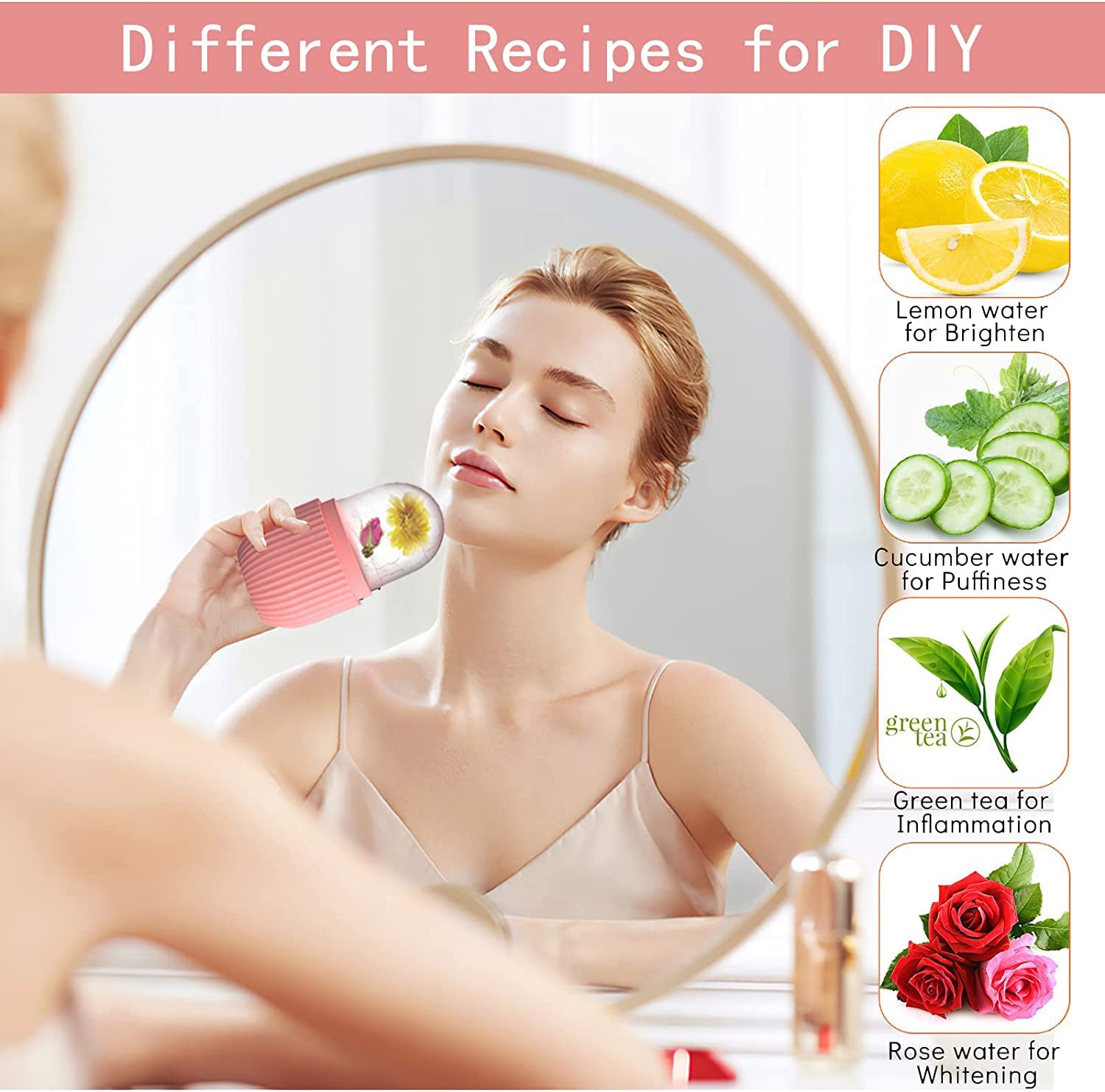 MARMIX Reusable Ice Face Roller for Skin Care - Cooling Facial Massager for Pore Cleansing & Eye Depuffing - Silicone Ice Stick & Ice Mould Beauty Tool - Perfect Gift for Women - Use for Morning Routine, Post-Workout Recovery & Spa Treatments