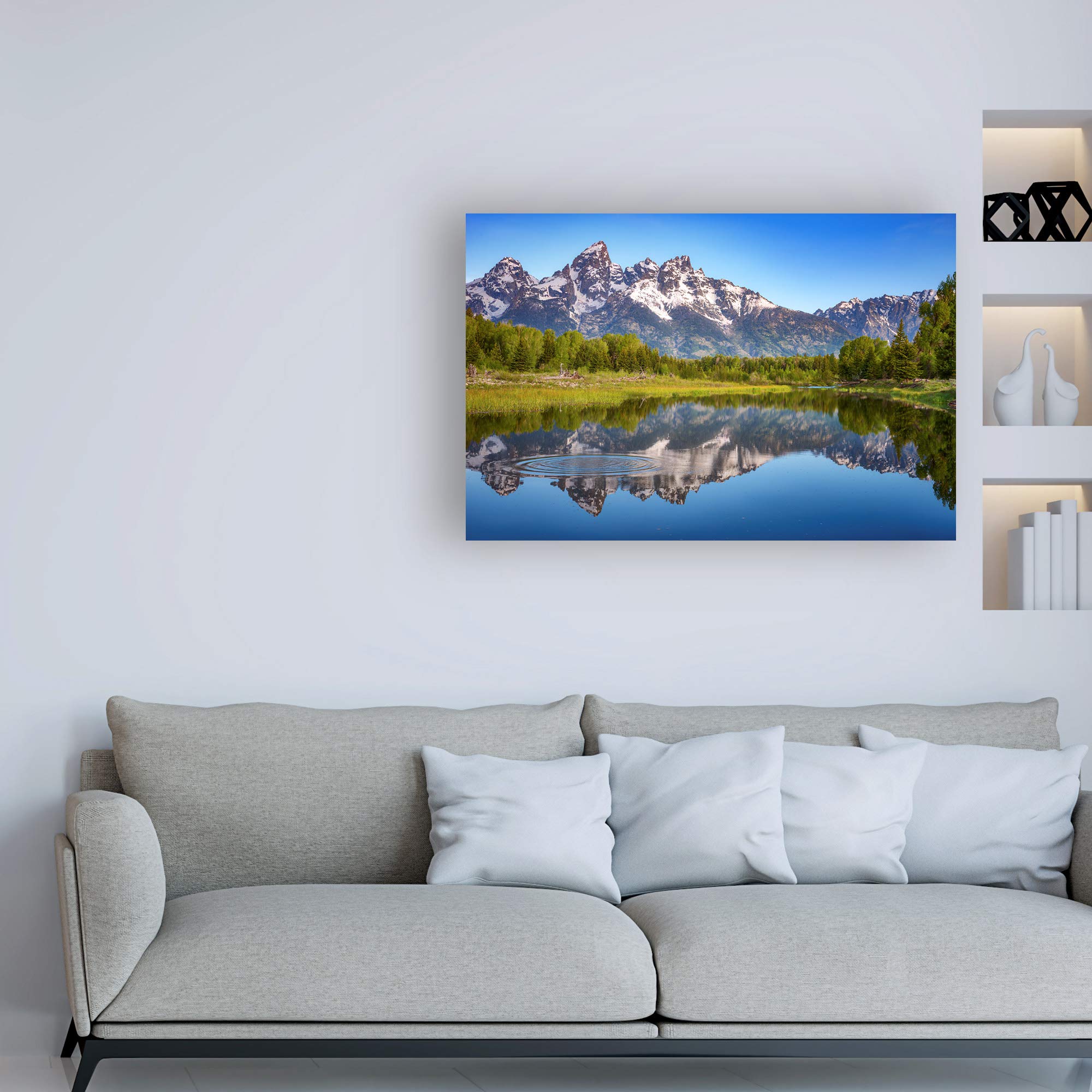 Trademark Fine Art - Darren White Photography 'Ripples in The Tetons' 30x47 Wall Art Print - Perfect for Living Room, Bedroom & Office Decor