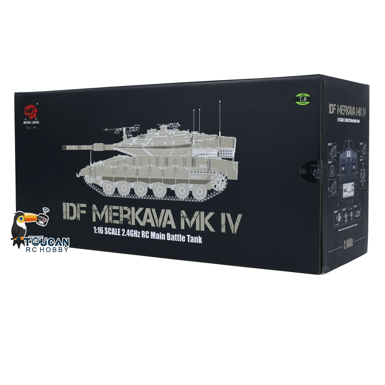 1/16 Scale Heng Long Plastic RC IDF Merkava MK IV Main Battle Tank - Remote Control Military Vehicle with BB Shooting for Adults & Kids | Battle Simulation, Collection Display, Outdoor Play