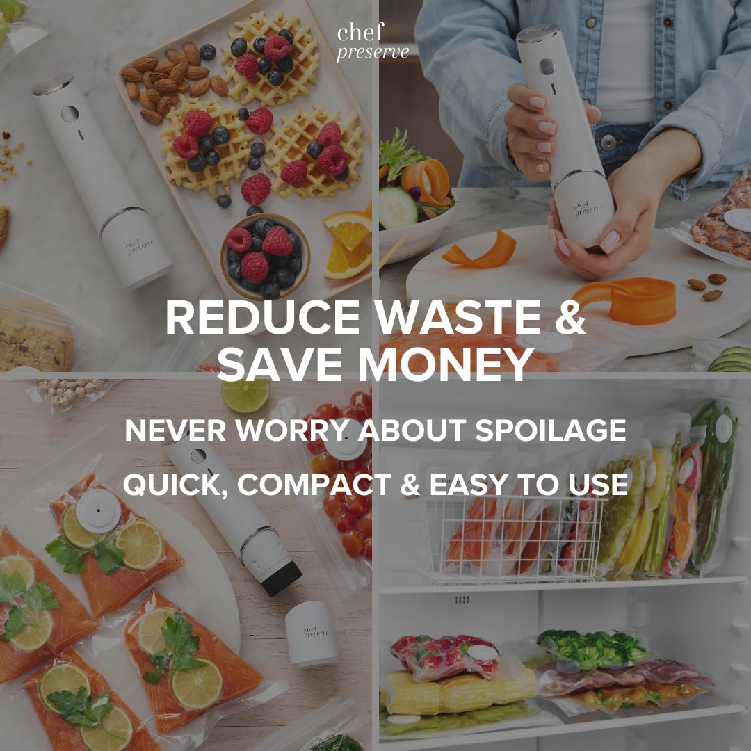 Best Vacuum Sealer Machine with 20 Bags - Food Saver for Meal Prep, Sous Vide & Long-Term Storage | Compact Kitchen Appliance for Freshness Preservation