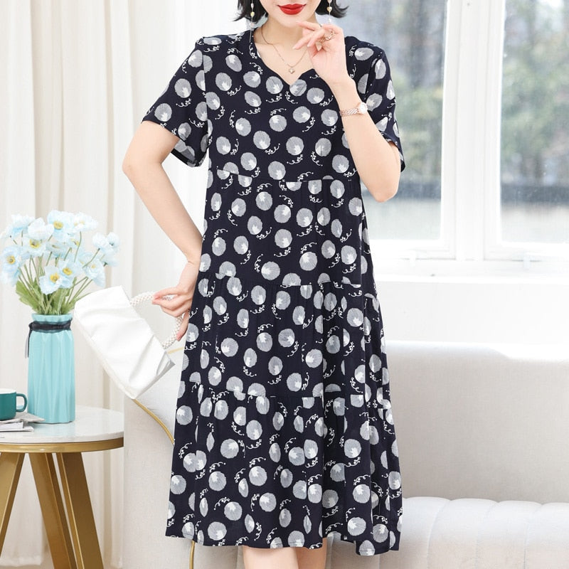 Women's Slim Fit Loose V-Neck Casual Dress - Flowy Summer Dress for Beach, Party & Everyday Wear