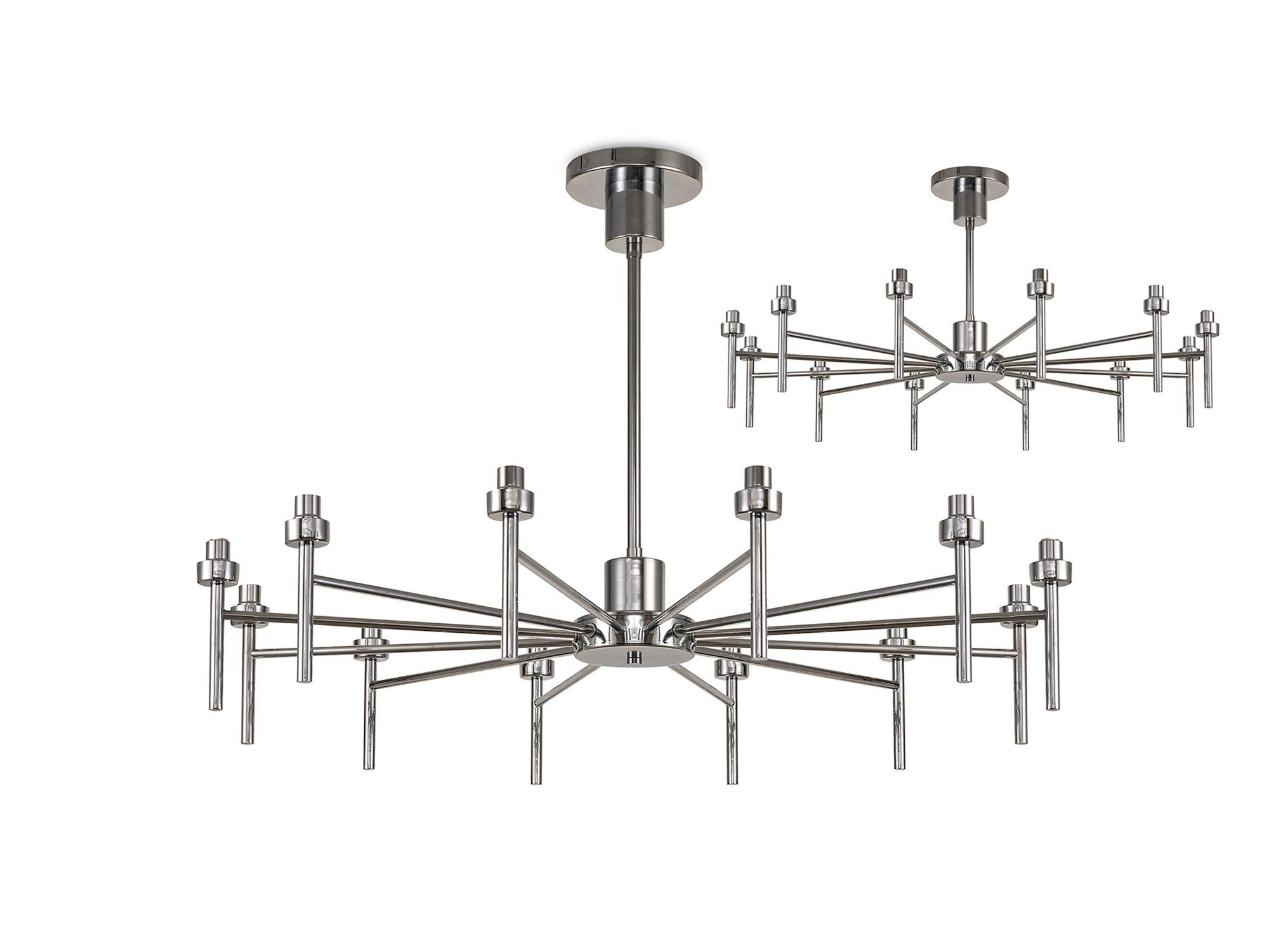 Bellagio 12-Light G9 Telescopic Chandelier with Polished Chrome Finish & Crystal Shade - Elegant Dining Room Lighting for Home Decor