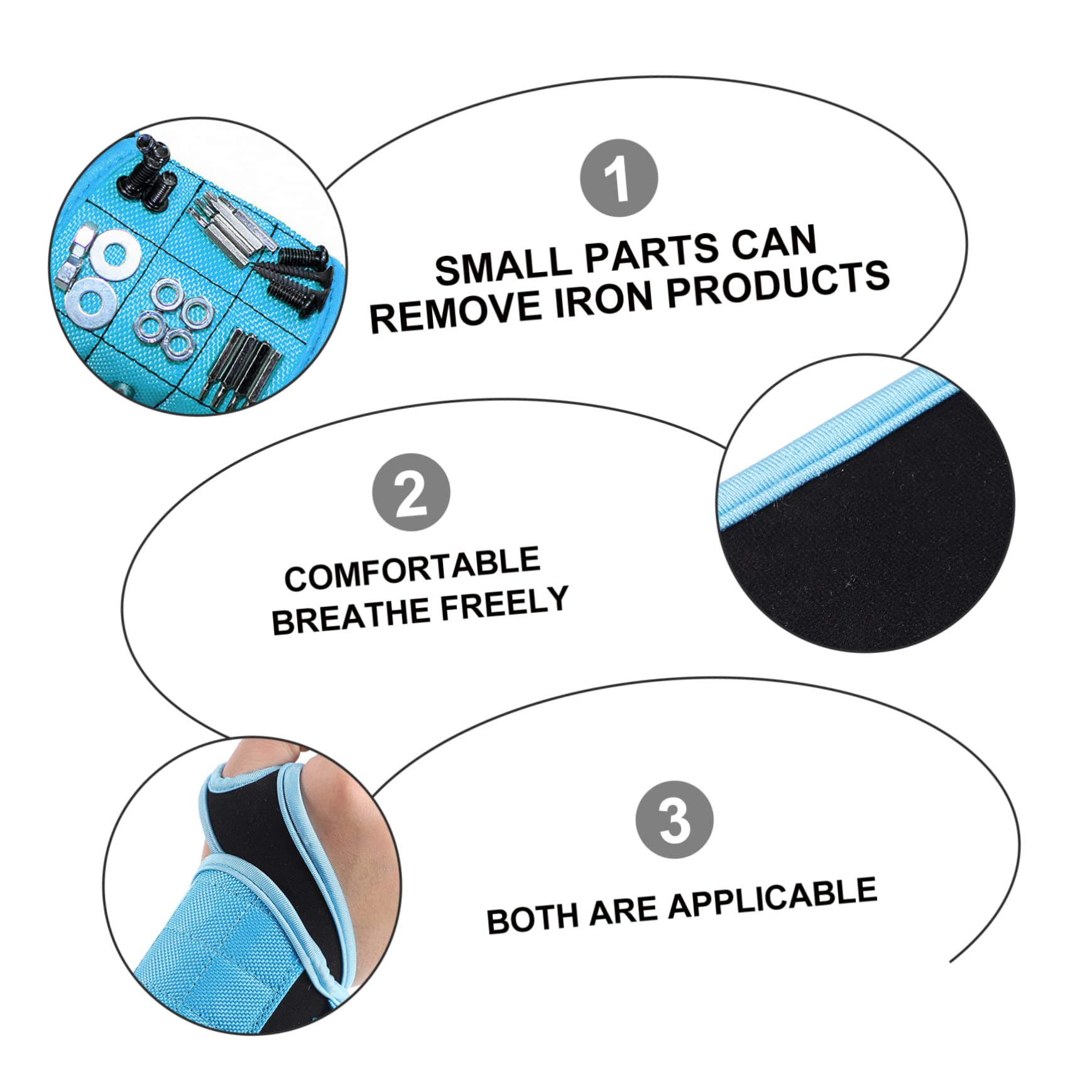 DOITOOL Magnetic Wristband for Screwdrivers & Nail Bits - Heavy Duty Magnetic Tool Holder for Construction, DIY & Workshop - Adjustable Wrist Strap for Easy Access to Nails, Screws & Small Metal Parts