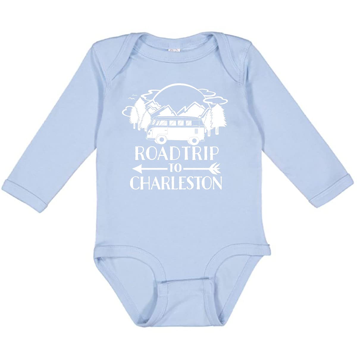 Inktastic Road Trip to Charleston Long Sleeve Baby Bodysuit - Soft Cotton Creeper for Boys & Girls - Perfect for Travel, Family Photos & Everyday Wear