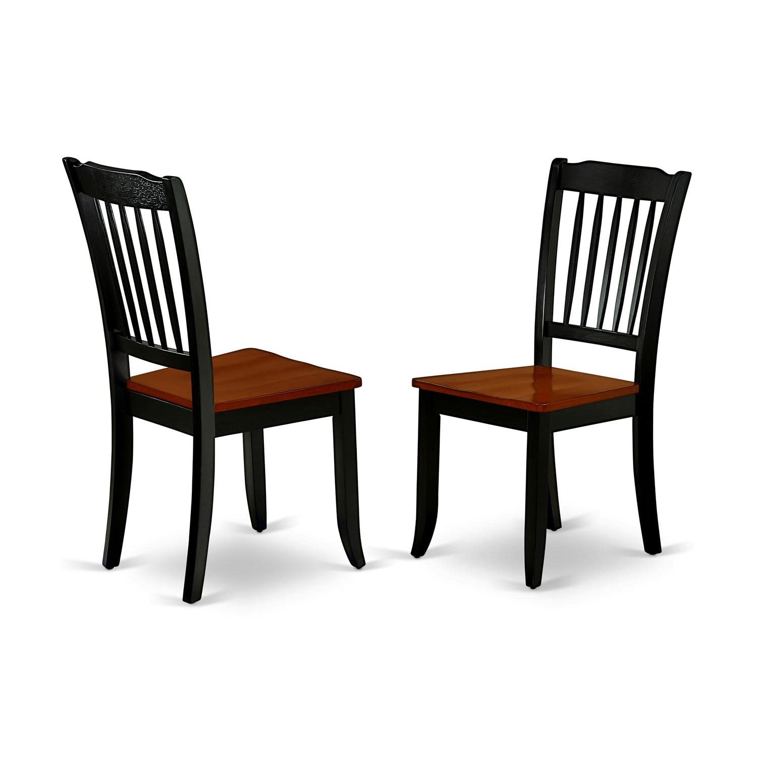 East West Furniture DLDA3-BCH-W 3-Piece Round Dining Table Set with Drop Leaf and 2 Chairs, 42x42 Inch, Black & Cherry Finish - Perfect for Small Kitchens, Breakfast Nooks & Compact Dining Spaces