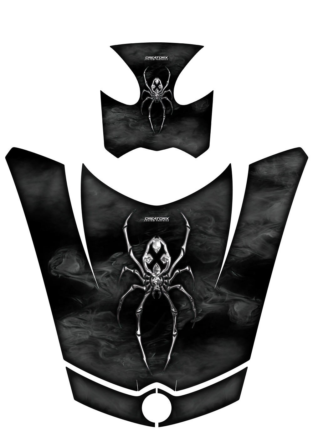 Premium Graphics Kit Decals Stickers for Can-Am BRP Spyder RS GS Hood - SpiderX Silver | Custom Motorcycle Vinyl Wrap | Perfect for Road Trips & Bike Shows