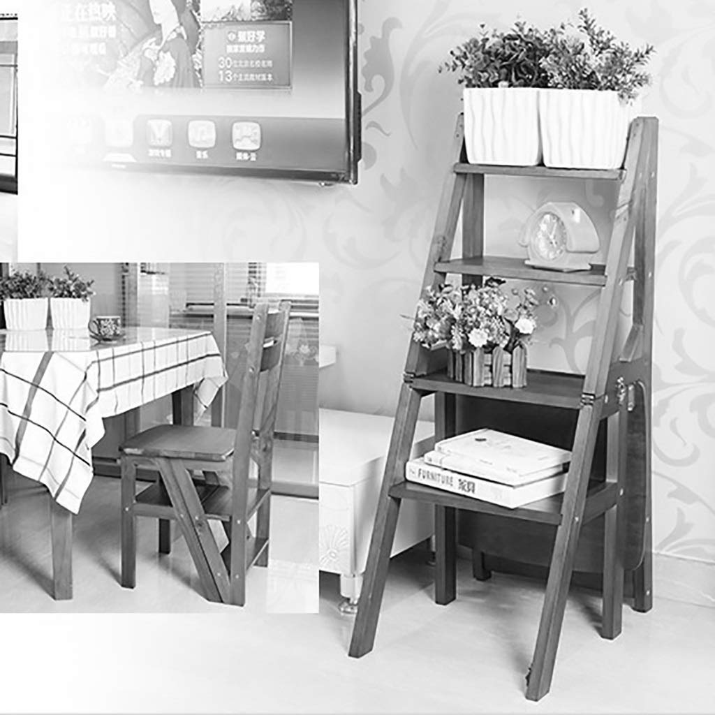 KAZUP Foldable Step Stool Ladder - 4 Step Multifunctional Kitchen Stool for Home, Shoe Rack, Flower Stand, Storage - White | Perfect for Kitchen, Bathroom, Closet & Gardening
