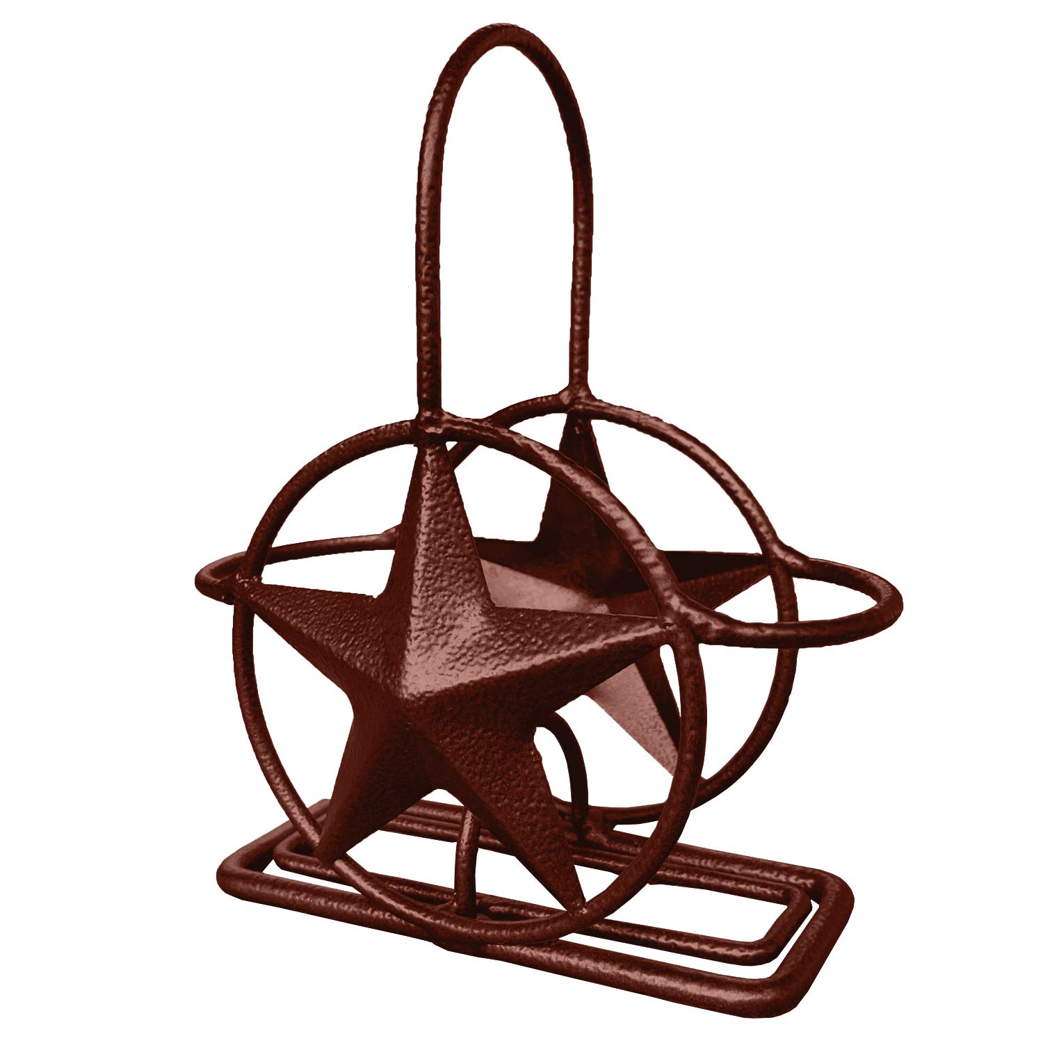 Rustic Texas Star Iron Paper Towel Holder, Napkin Holder & Salt Pepper Shakers Set - Farmhouse Kitchen Counter Accessories for Country Style Decor - Perfect for Kitchen, Dining Room, and Farmhouse Themed Spaces
