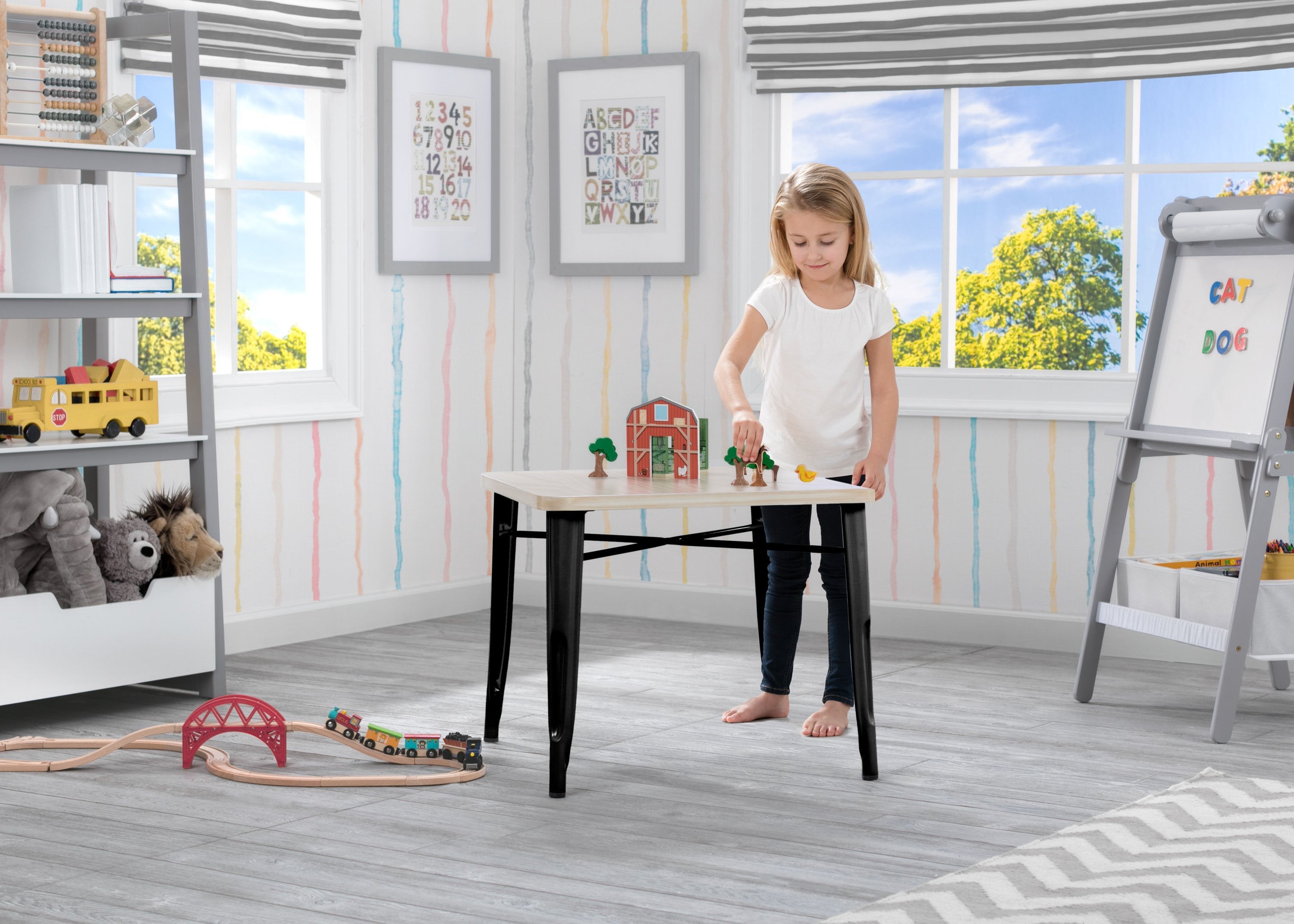 Bistro Kids Play Table - Adjustable Height Activity Table for Toddlers & Children - Perfect for Playroom, Classroom, and Home Learning Activities