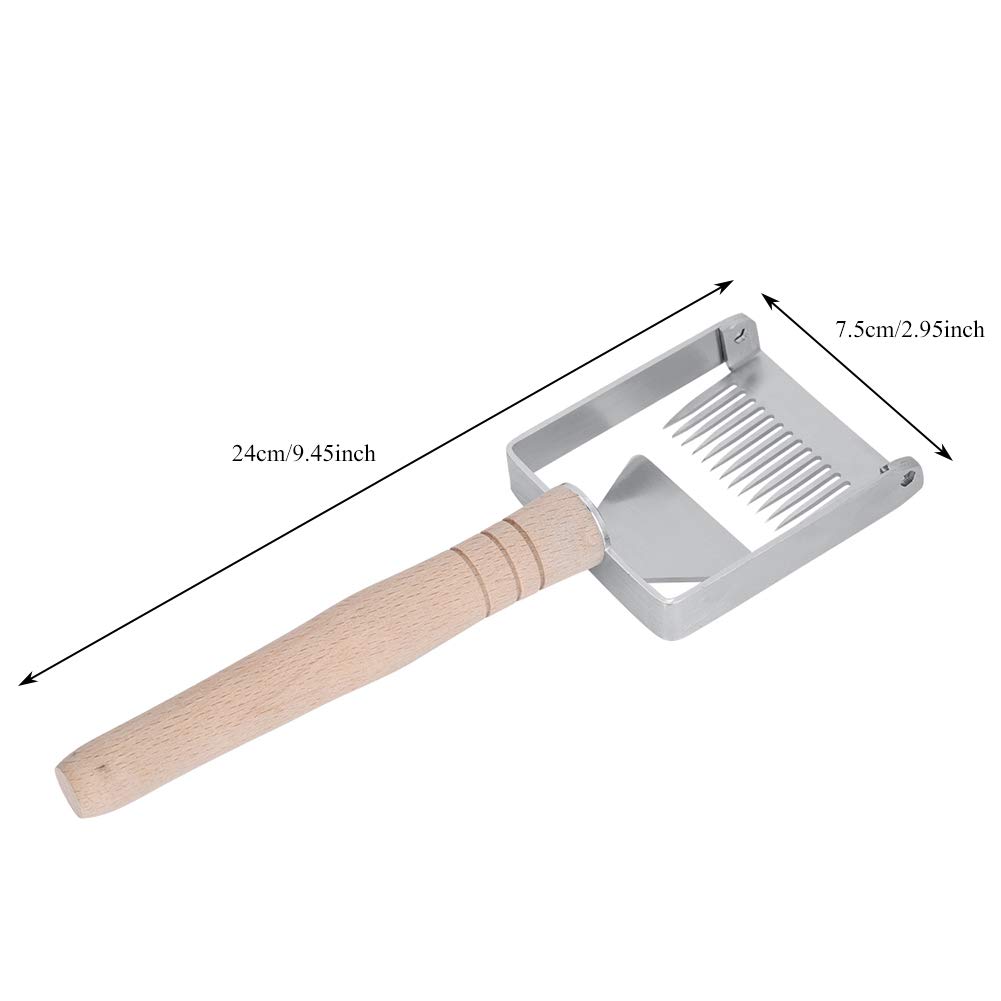 Premium 304 Stainless Steel Honeycomb Scraper - Rustproof Beekeeping Uncapping Fork with Wooden Handle | Durable Hive Tool for Honey Harvesting, Wax Removal & Beekeeping Supplies | Ideal for Gardeners & Apiarists
