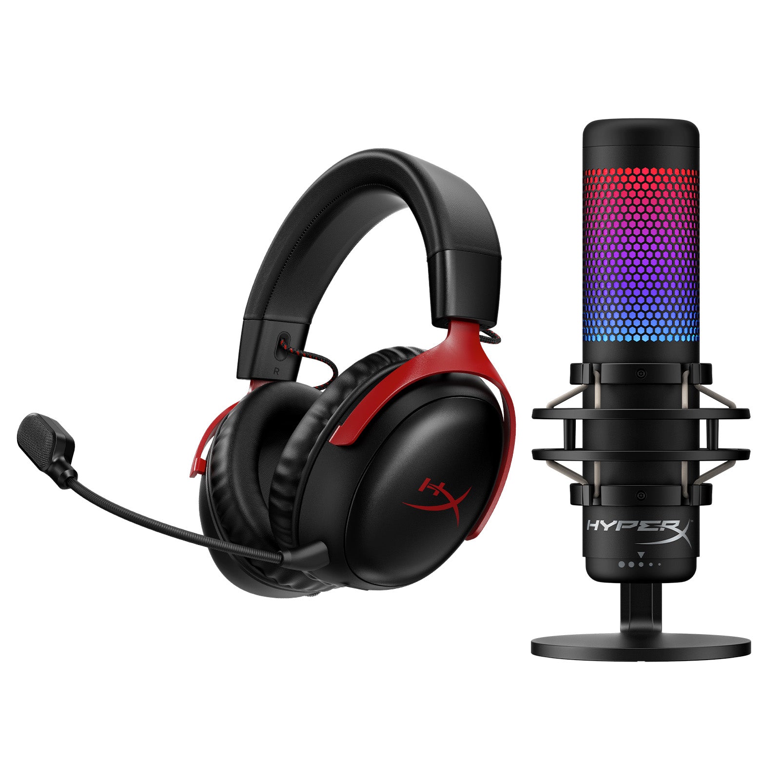 HyperX Cloud III Wireless Gaming Headset with QuadCast S USB Microphone Bundle - Perfect for PC, PS5, Xbox Series X|S & Streaming