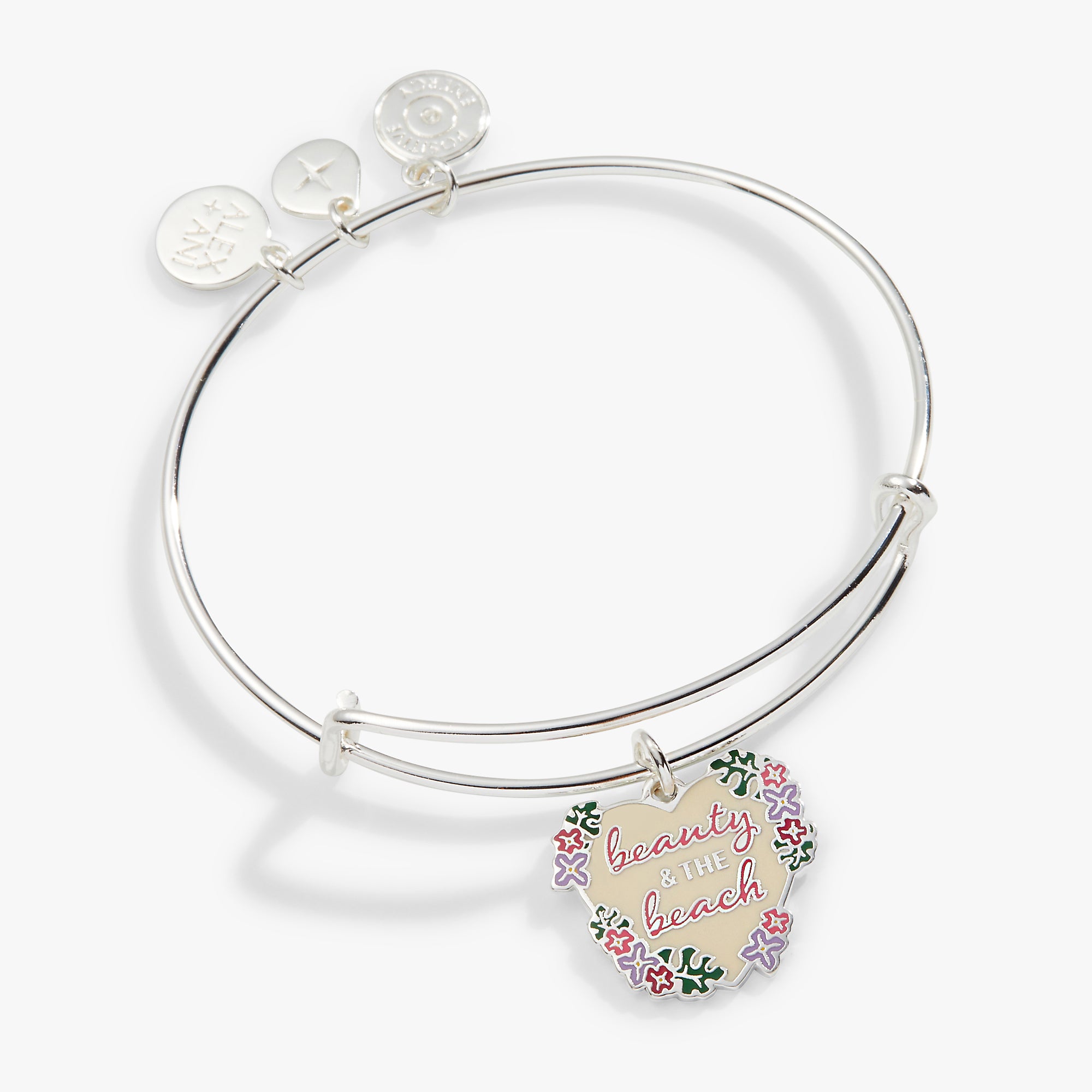 Beauty and the Beach' Charm Bangle - Stylish Adjustable Bracelet for Women, Fashion Jewelry Gift for Her - Perfect for Summer Vacations, Beach Parties & Boho Outfits