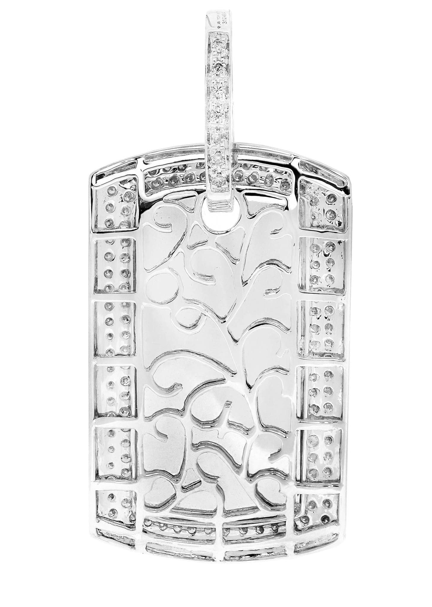 Diamond Dog Tag Pendant Necklace - 14.21g Solid Gold with 2.21ct Genuine Diamonds - Perfect for Men's Jewelry, Military Gifts & Special Occasions