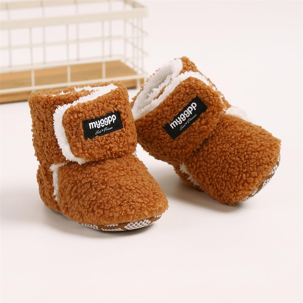 Warm Fleece Baby Boots for Boys & Girls - Cozy Winter Snow Slippers for Newborns & Toddlers | Soft Crib Shoes for Indoor & Outdoor Use