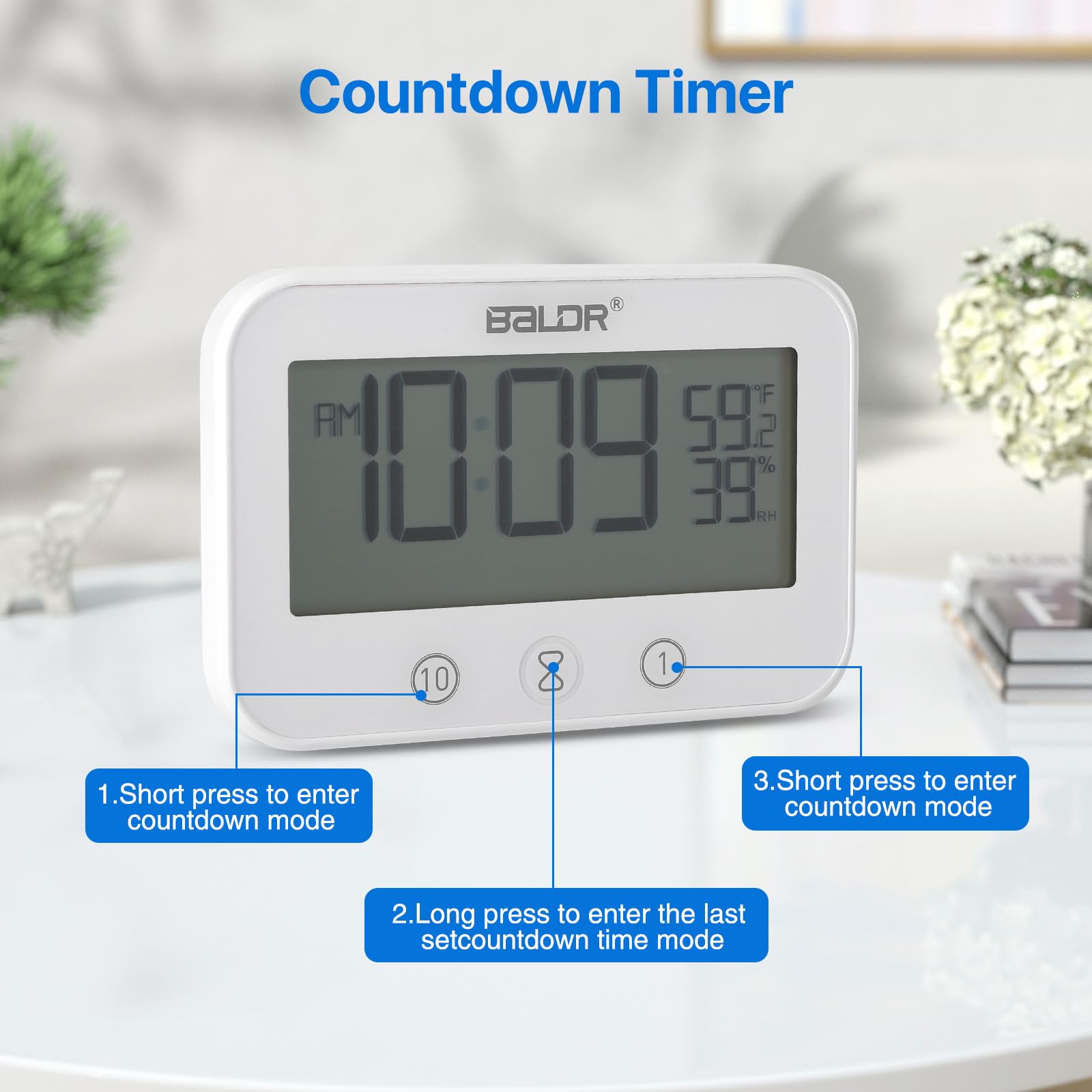 Waterproof Digital Shower Clock with Timer & Temp Display - Bathroom Essentials