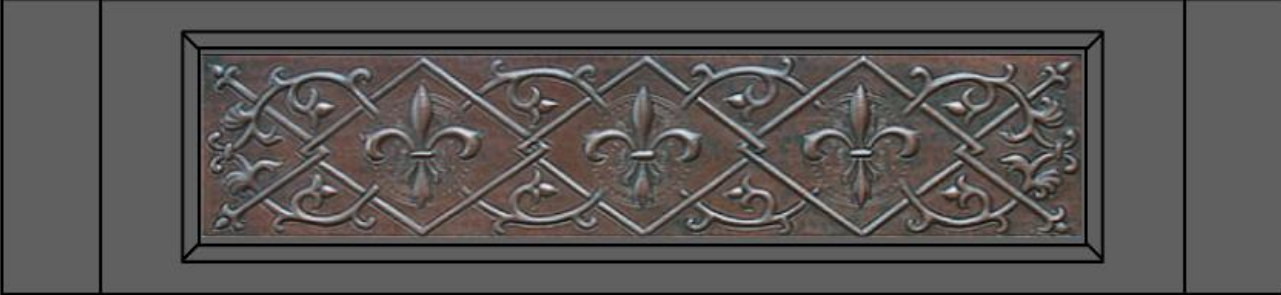Elegant Fleur de Lis & Diamond Design Copper Farmhouse Kitchen Sink - Vintage Farmhouse Style for Rustic & Modern Kitchens