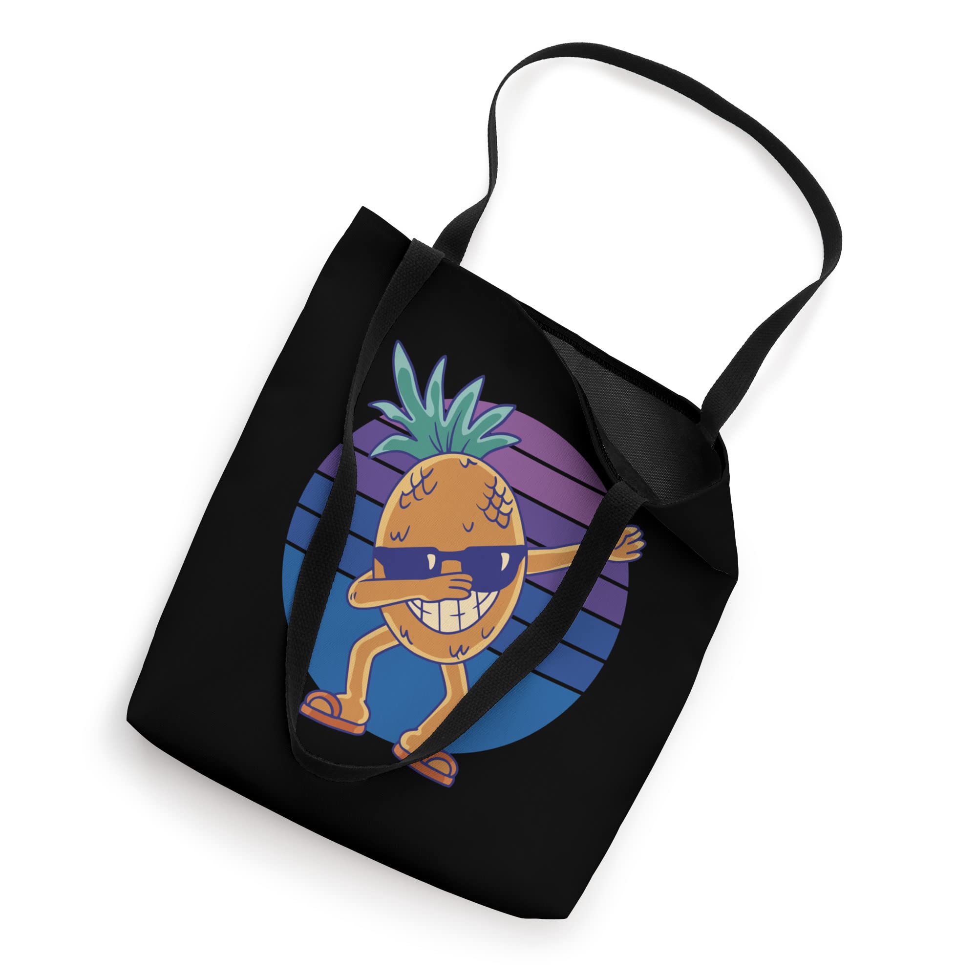 Trendy Cartoon Pineapple Sunglasses & Retro Fruit Tote Bag Set - Fun Summer Accessories for Beach, Pool, and Vacation Outfits