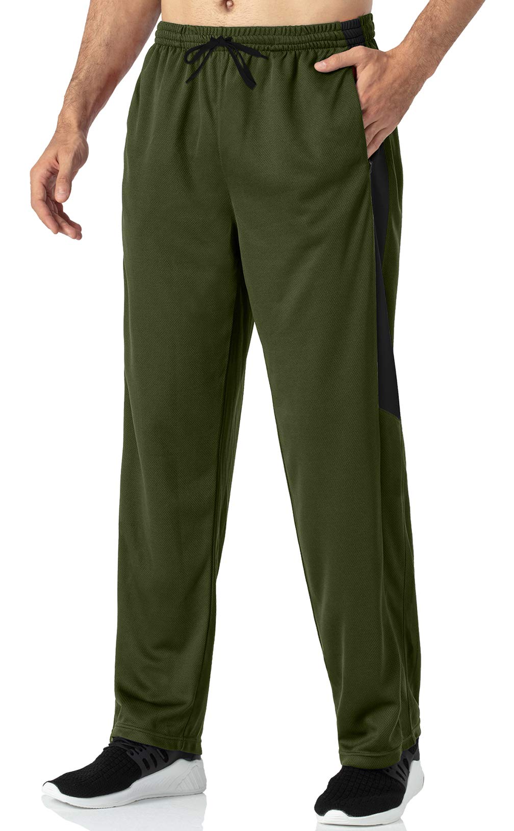 **Men's Quick-Dry Sports Pants - Breathable Mesh Workout Running Pants with Elastic Waist & Drawstring - Gym, Jogging, Casual Wear**