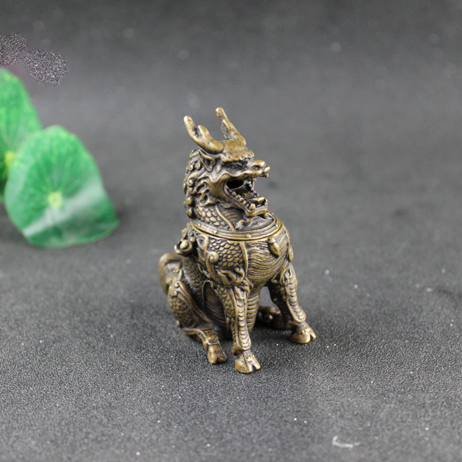 KKONION Bronze Backflow Incense Burner - Creative Kirin Statue Home & Office Decor, Dragon Incense Holder Censer for Meditation, Yoga, and Relaxation Spaces