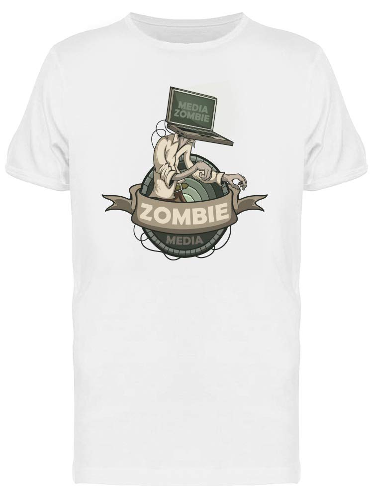 Smartprints Computer Man Media Zombie Graphic T-Shirt for Men - Casual Wear, Gaming, and Pop Culture Outfits