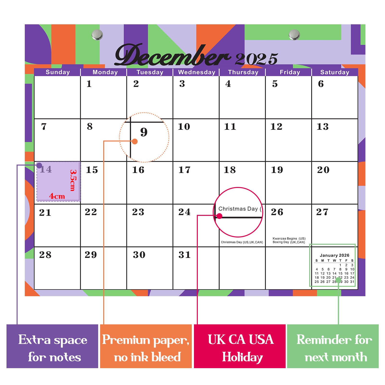 2025 Magnetic Refrigerator Calendar - 12 Month View, Retro Style Family Organizer with Event & Appointment Reminders - Perfect for Kitchen, Office & Home Planning