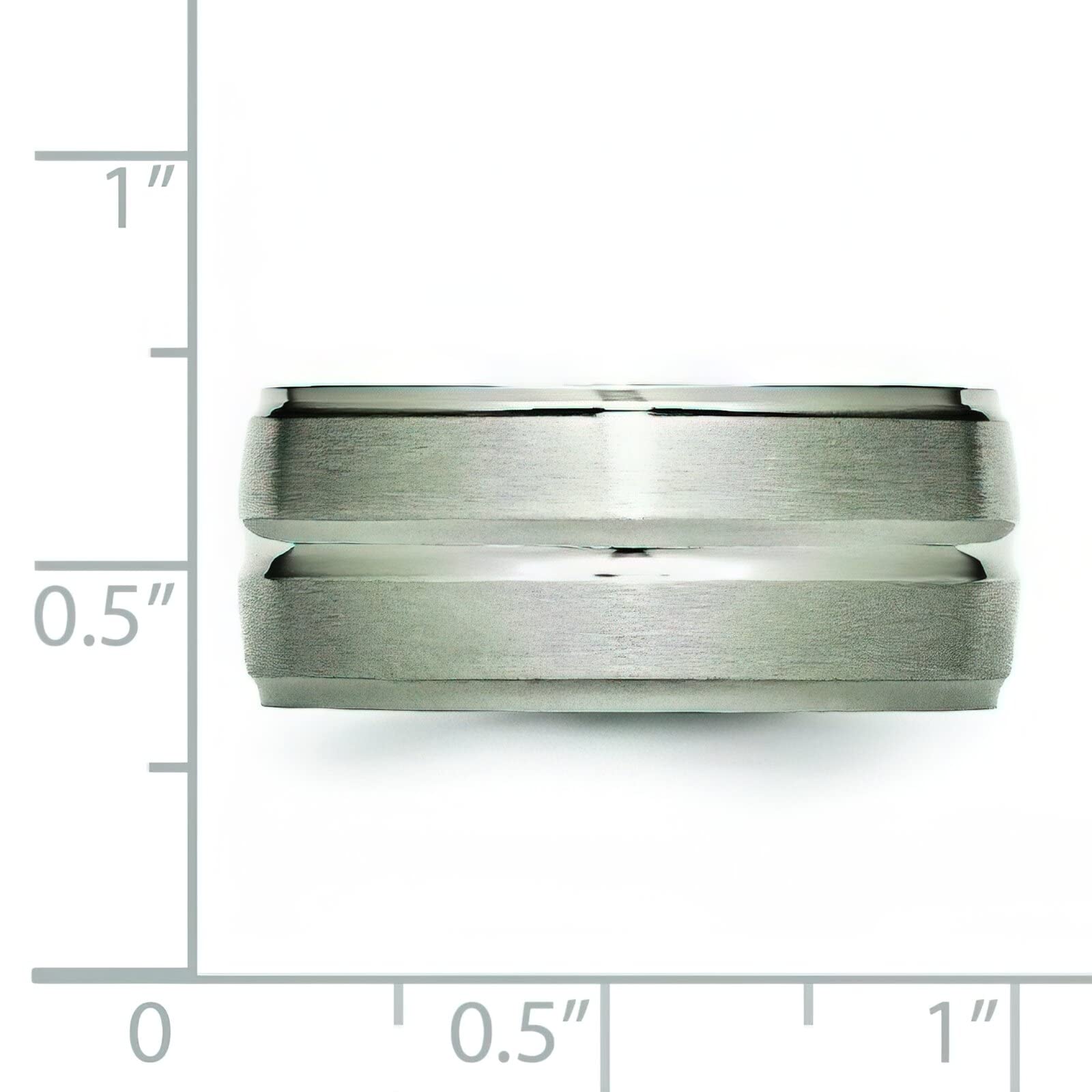 10mm Titanium Men's Wedding Band - Size 9.5 Comfort Fit Grooved Design - Durable & Lightweight Ring for Everyday Wear, Anniversary Gifts & Special Occasions
