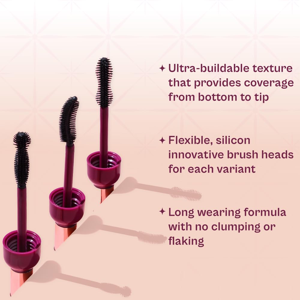 Typsy Beauty Drink & Blink Curling Mascara - Intense Black, Extreme Curling with Flexible Silicone Wand for Clump-Free Volume & False Lash Effect | Longwear, Paraben & SLS Free (9g) | Perfect for Day to Night Makeup, Parties & Special Occasions