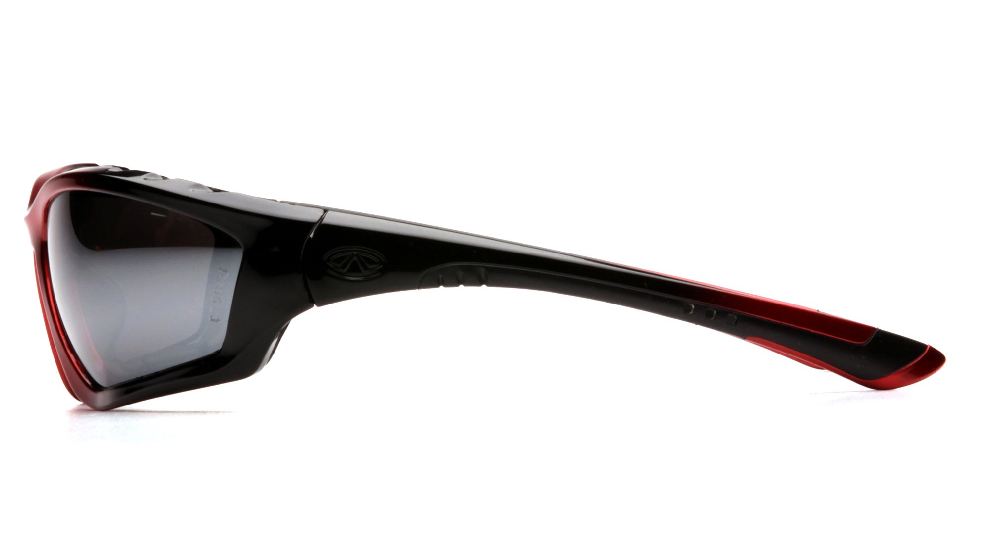 12-Pair Pyramex Accurist Safety Glasses - Black/Red Padded Frame with Silver Mirror Lens (SBR8770DP) - ANSI Z87.1 Certified for Construction, Woodworking & DIY Projects