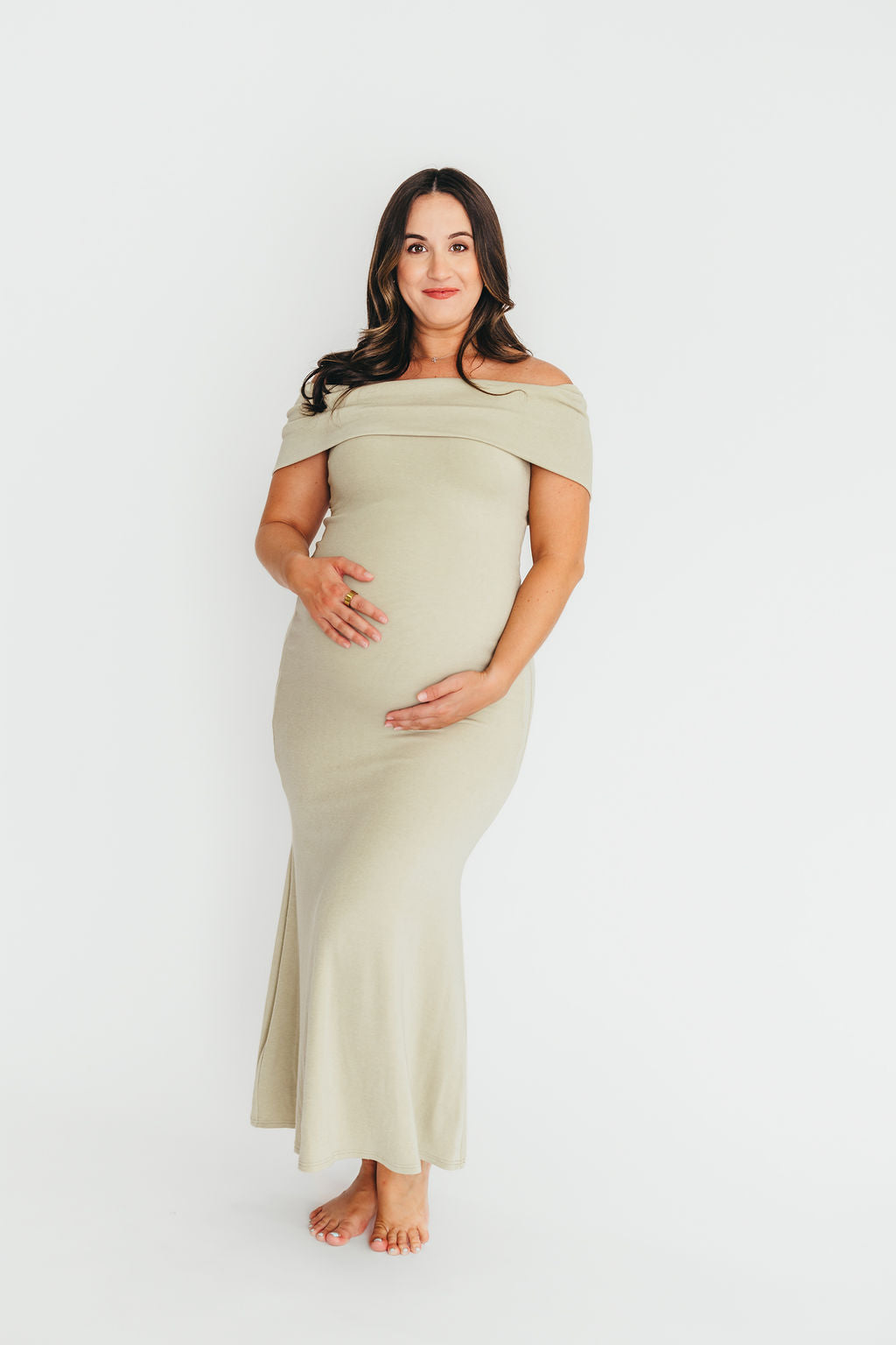 Monroe Maxi Dress in Sage - Bump Friendly Maternity Dress for Women | Comfortable & Stylish Pregnancy Outfit for Casual Wear, Baby Showers & Special Occasions