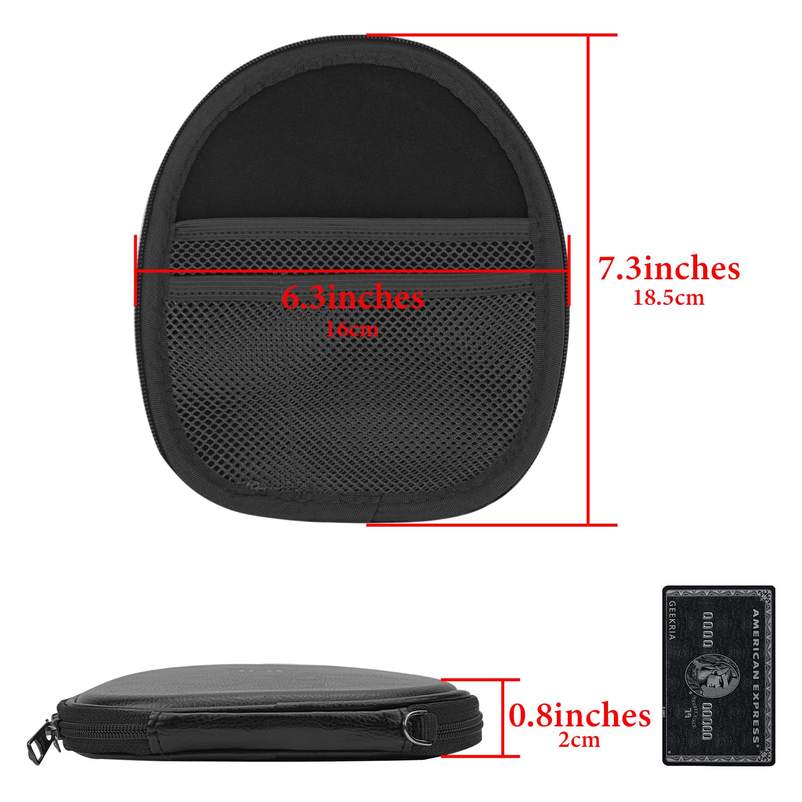 Geekria Protective Travel Case for LG Tone Infinim/Tone+/Tone Pro Bluetooth Headset - Shockproof Storage Bag with USB Charger Compartment & Accessory Pockets (Black) - Perfect for Travel, Commuting & Gym Use