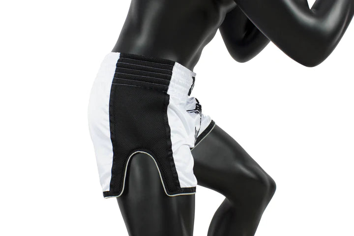 Fairtex White Slim Cut Muay Thai Boxing Shorts - Premium Breathable Training & Competition Shorts for MMA, Kickboxing, and Muay Thai Fighters