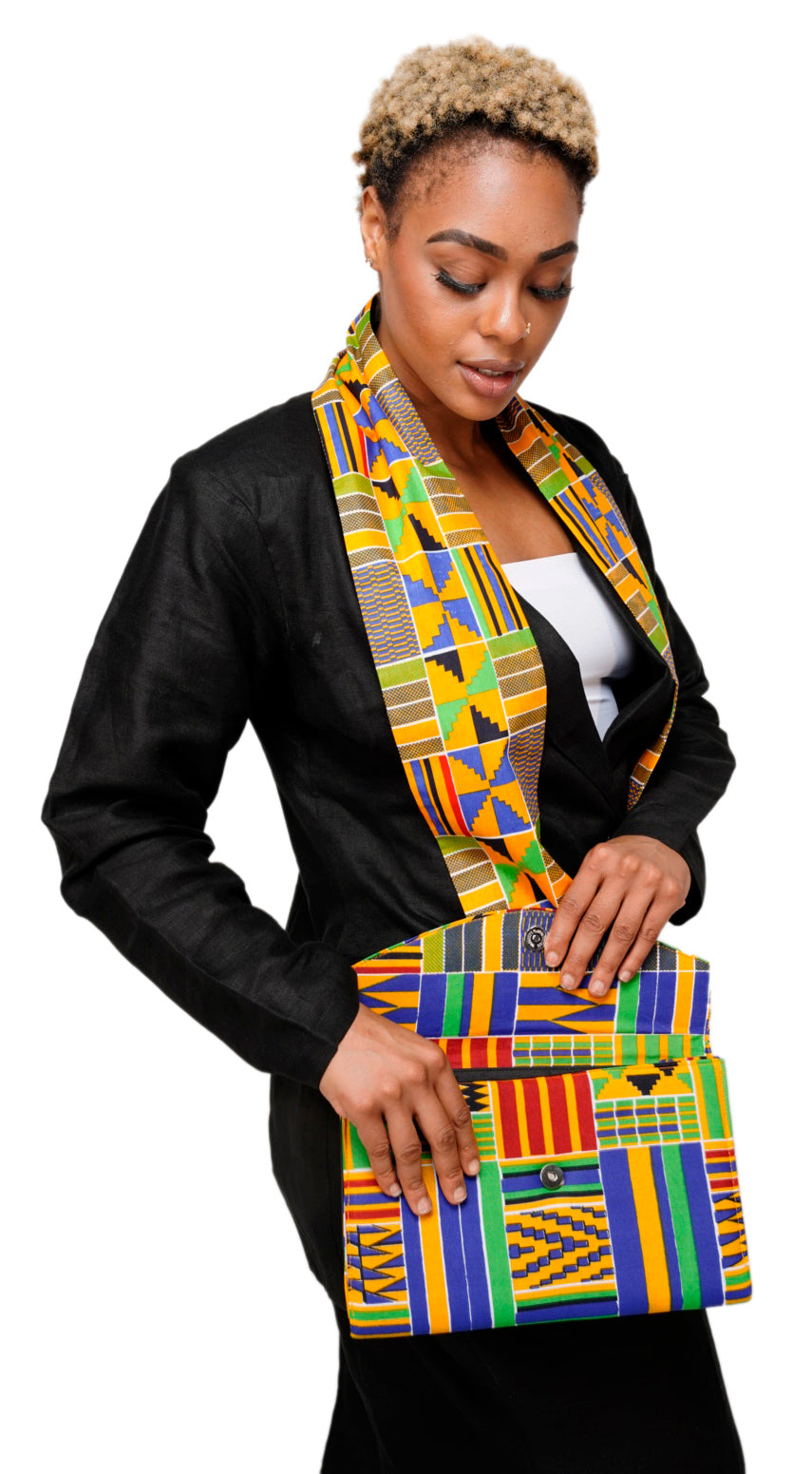 Authentic African Kente Print Stole & Sash - Dupise Akannipa DP4075S - Perfect for Weddings, Cultural Events & Fashion Accessories