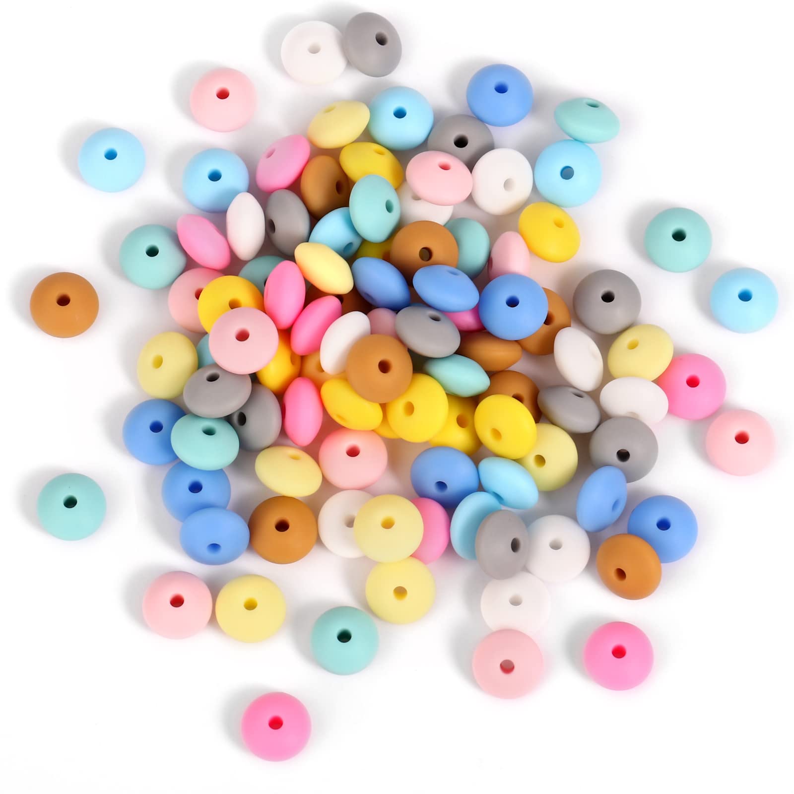 12mm Silicone Beads 100PCS for Jewelry Making & DIY Crafts - Keychains, Bracelets