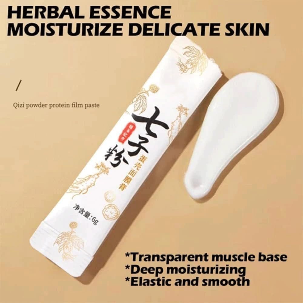 Seven Seeds Powder Eggshell Mask Cream - Qizi Eggshell Facial Mask with Egg Essence, 7 Kinds of White Herbs for Brightening (Pack of 4, 16 Masks Total) | Hydrating & Whitening Face Treatment for Dry Skin, Perfect for Night Routine & Spa Days