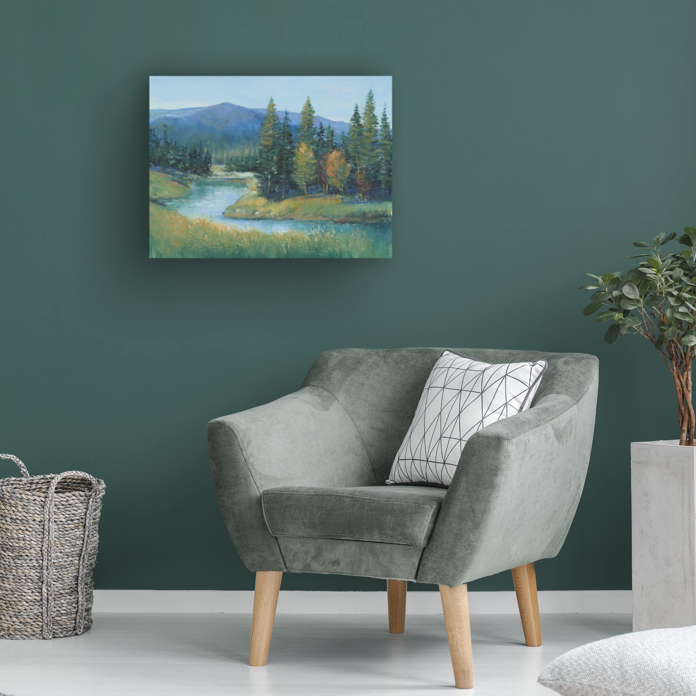 Trademark Fine Art 'Trout Stream II' Canvas Wall Art by Tim OToole - Nature Landscape Painting for Living Room, Bedroom & Office Decor