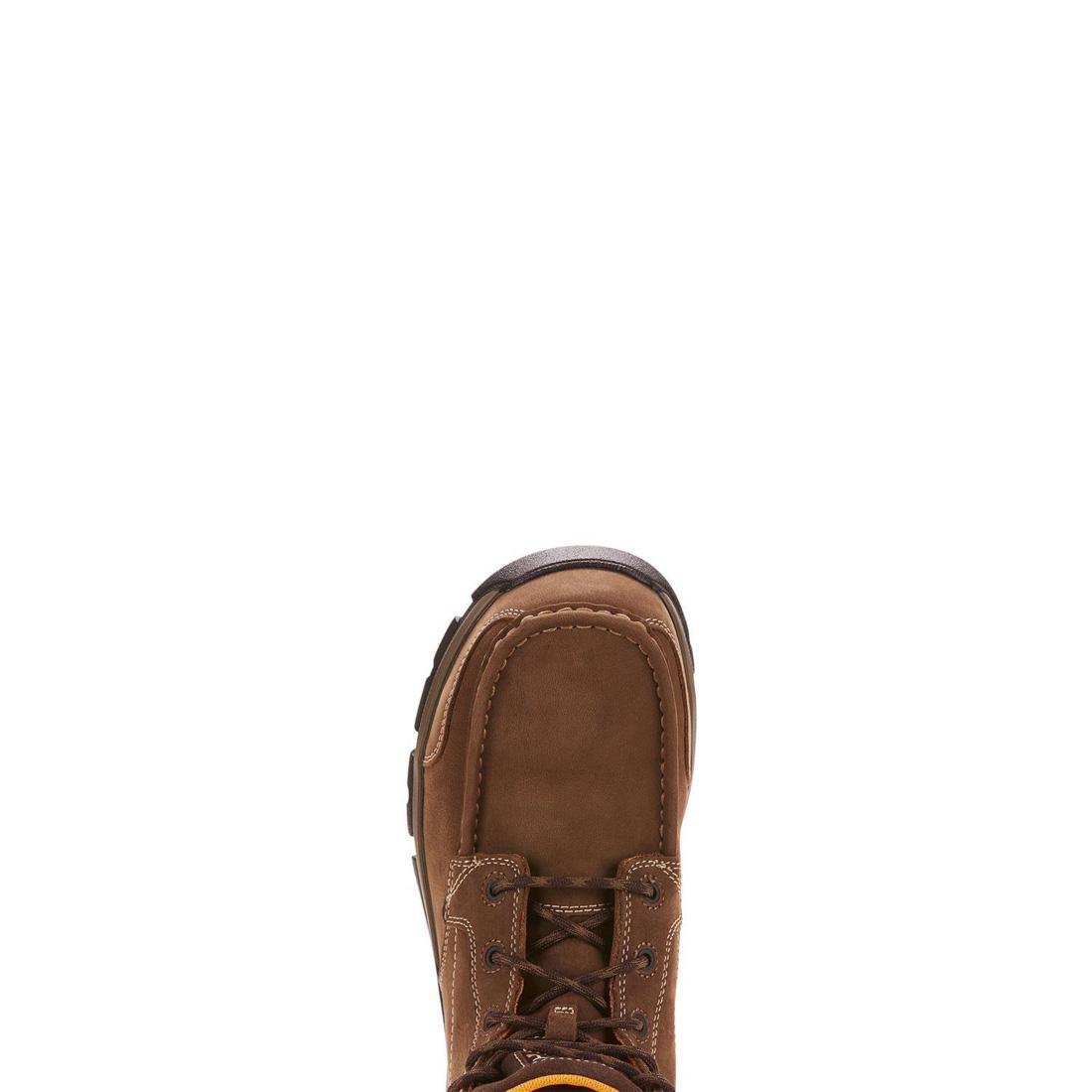 Dark Brown Edge LTE Composite Toe Chukka Work Boots for Men - Lightweight, Slip Resistant & Electrical Hazard Safe - Perfect for Construction, Warehouse & Outdoor Work