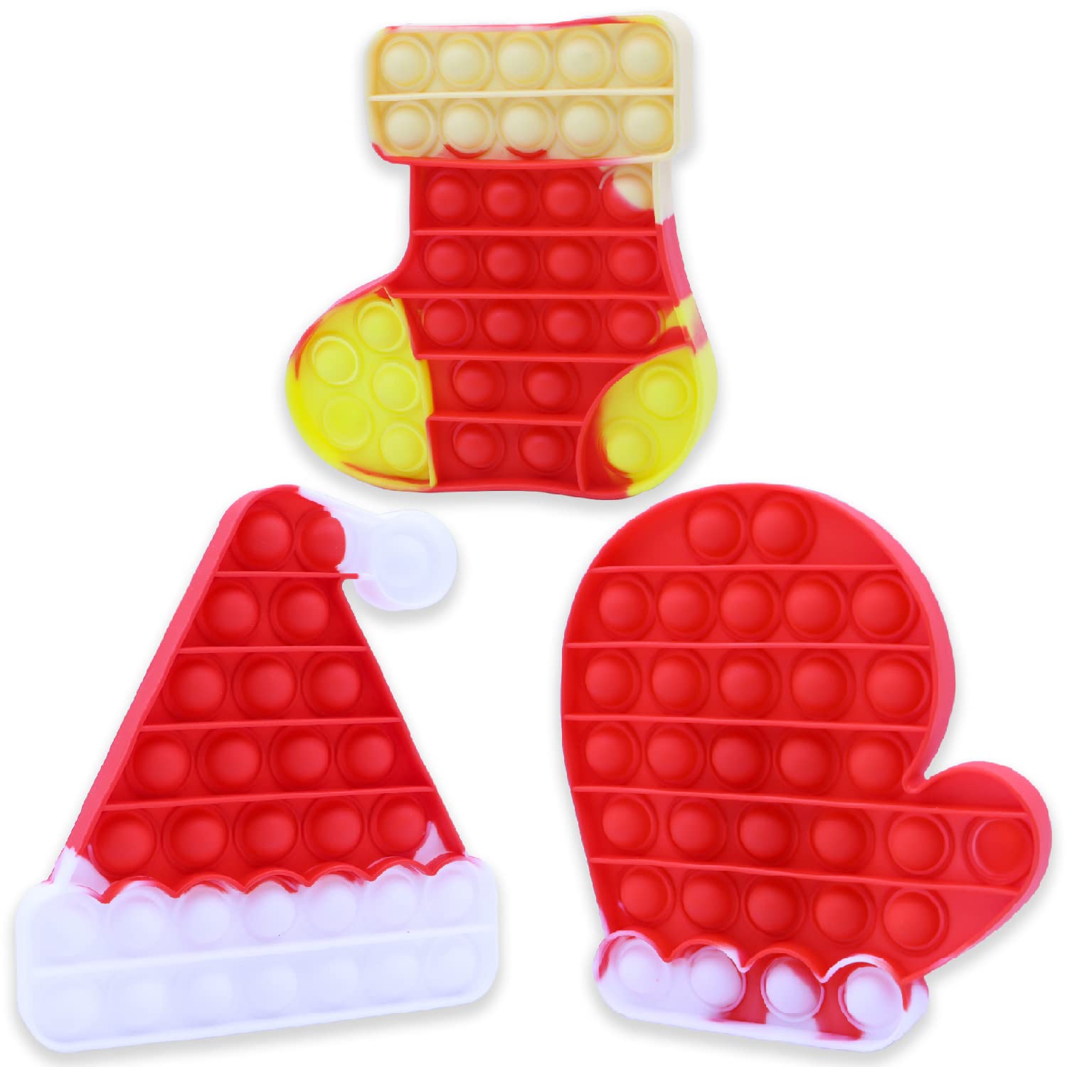 LXSLFY Christmas Fidget Toys Set - Pop Bubble Christmas Tree & Hat Sensory Stress Relief Gifts for Kids & Adults - Perfect for Holiday Parties, Stocking Stuffers & Anxiety Relief