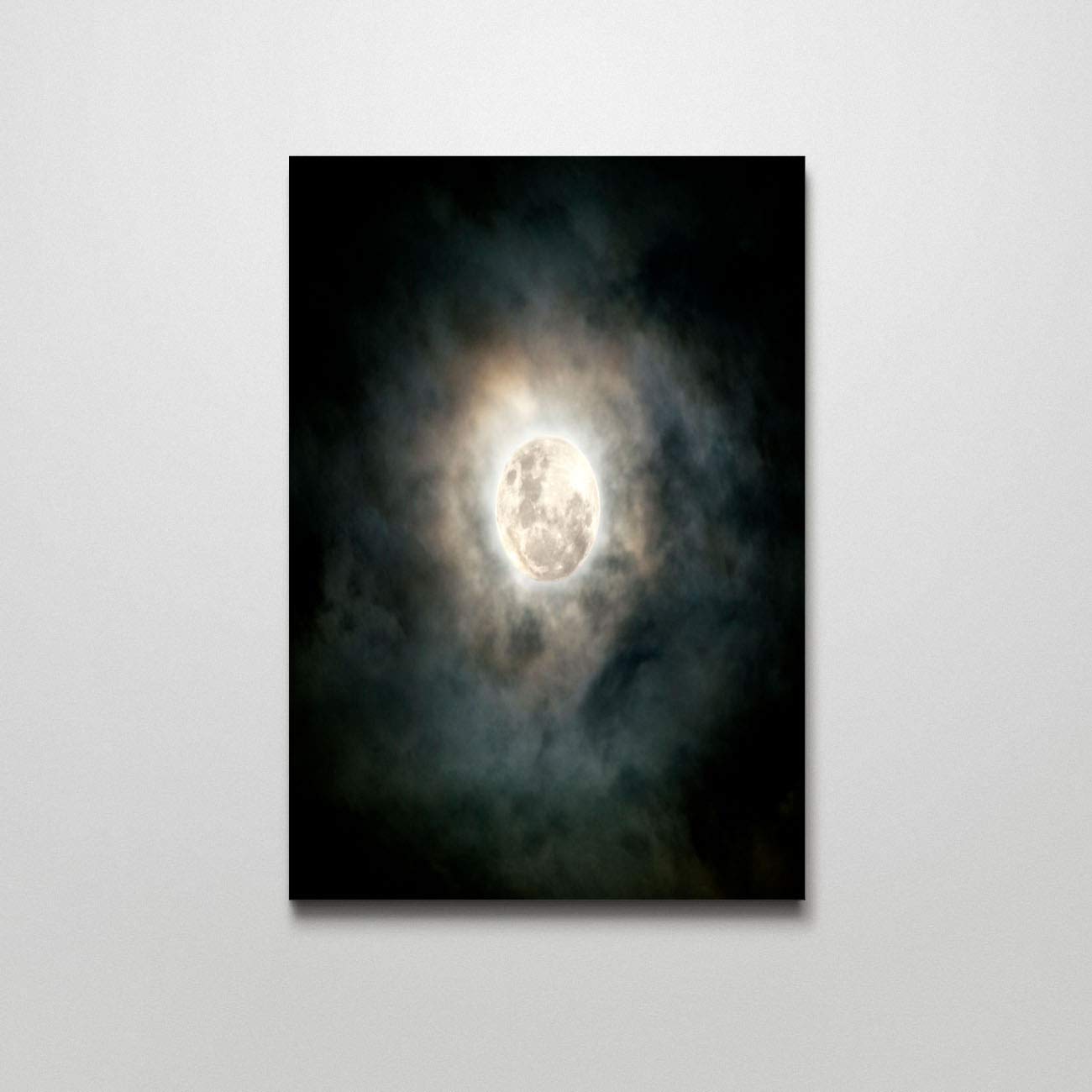 Nature Landscape Canvas Print Wall Art - Cloud & Moon Design for Bedroom & Living Room Decor - 24x36 Inch Home Decoration - Perfect for Housewarming Gifts & Interior Design